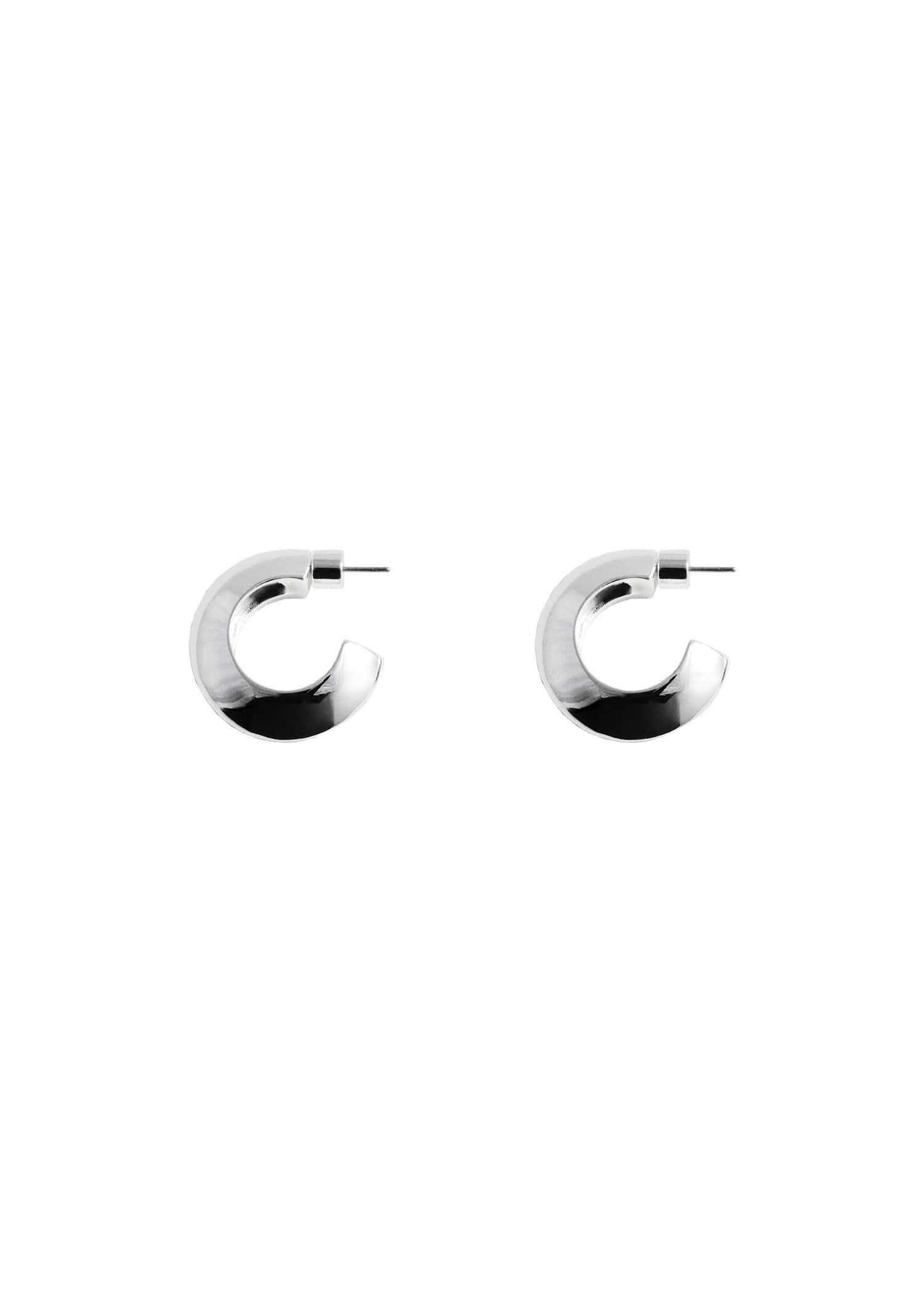 Silver Hoop Earrings, Silver, large image number 2