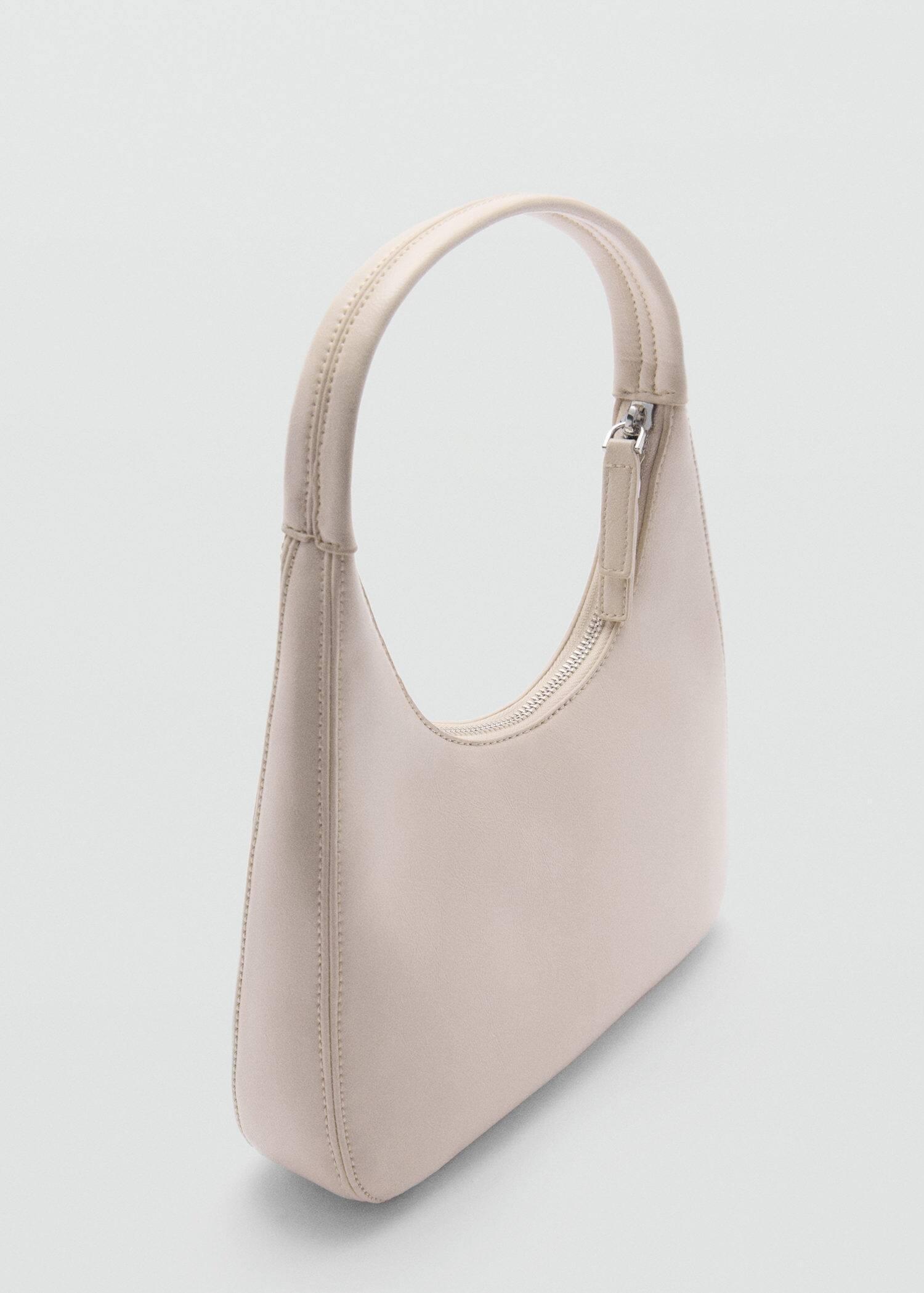 White Short-Handle Shoulder Bag, Natural White, large