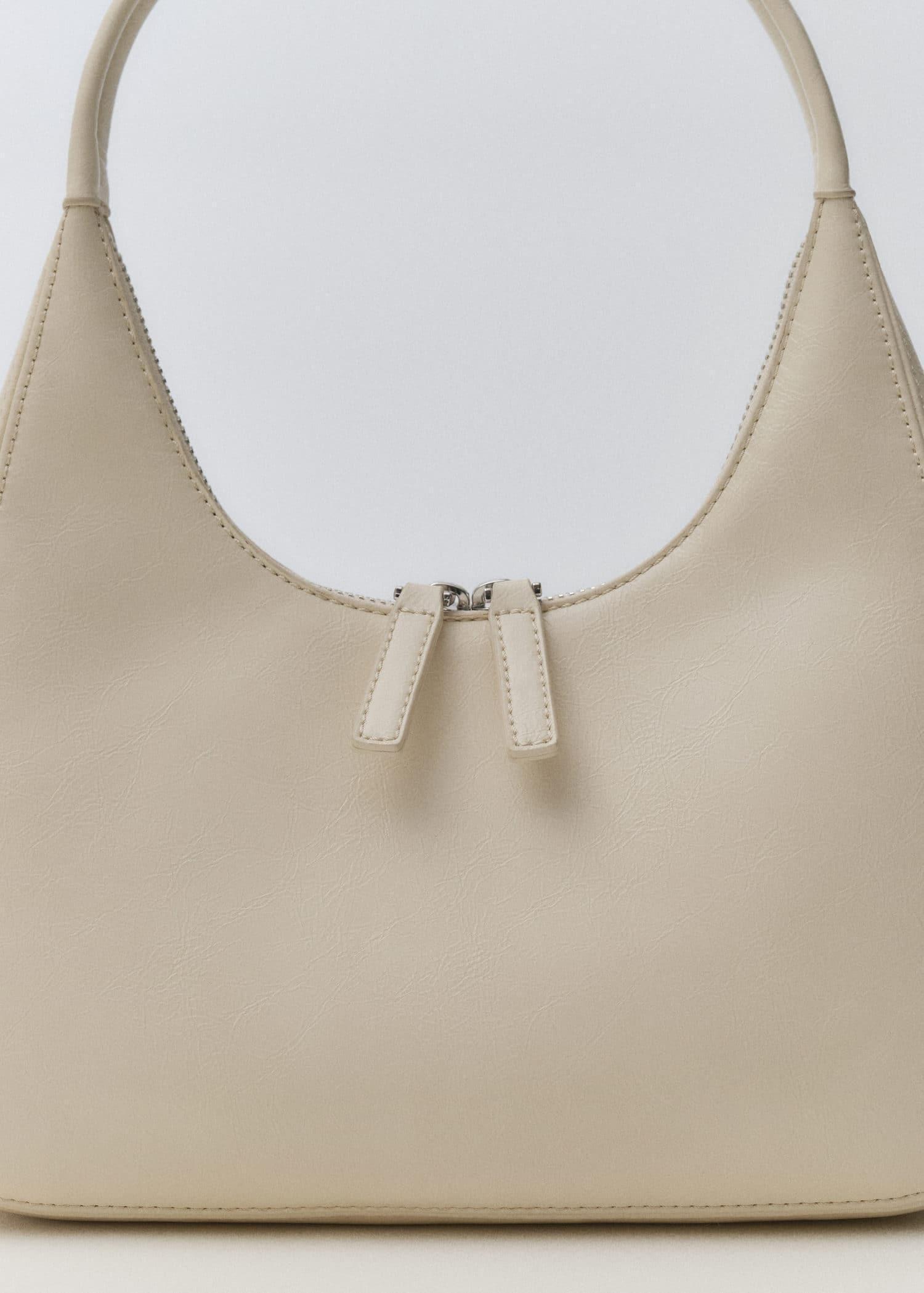 White Short-Handle Shoulder Bag, Natural White, large image number 6