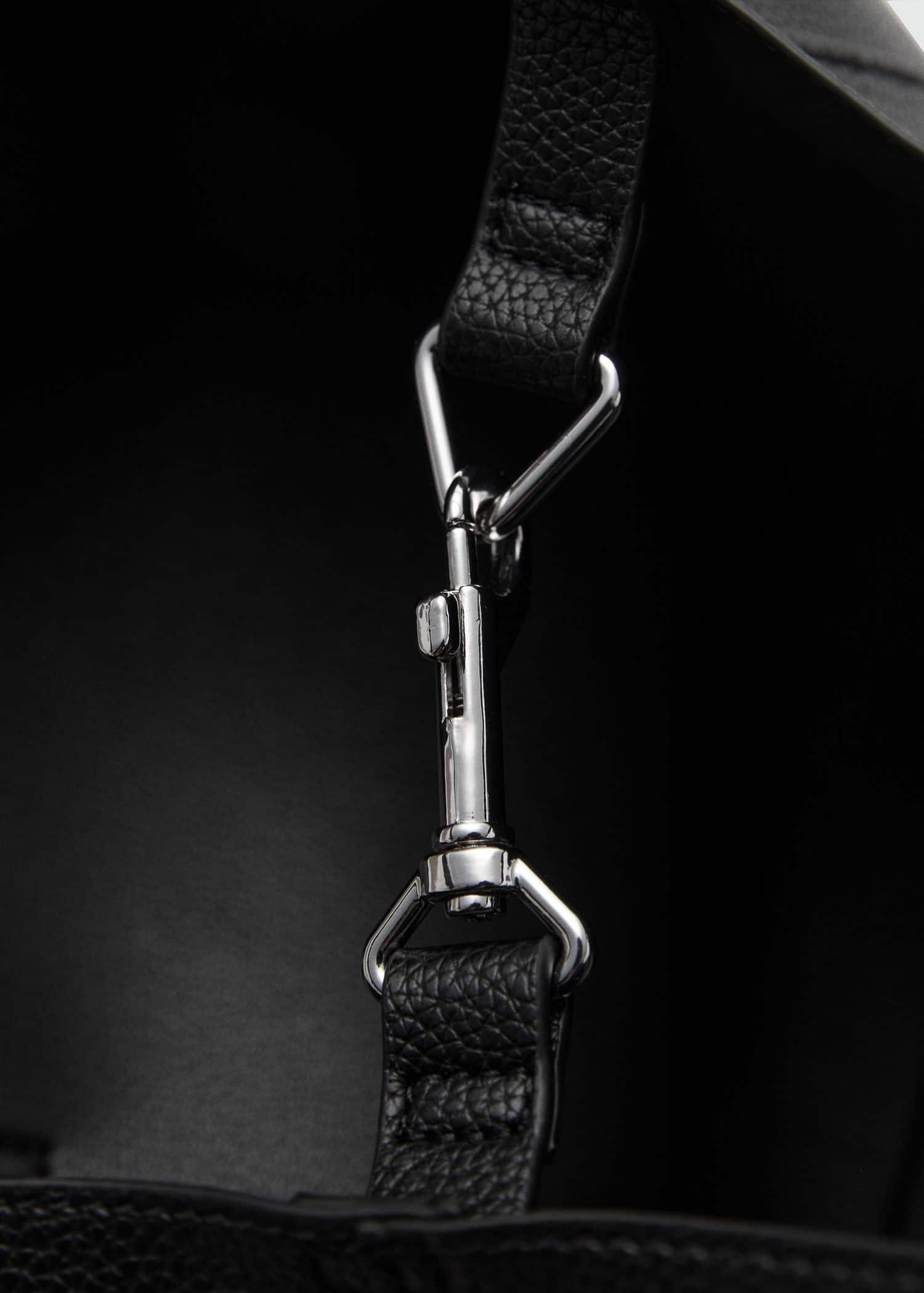 Black Pebbled Effect Shopper Bag, Black, large image number 2