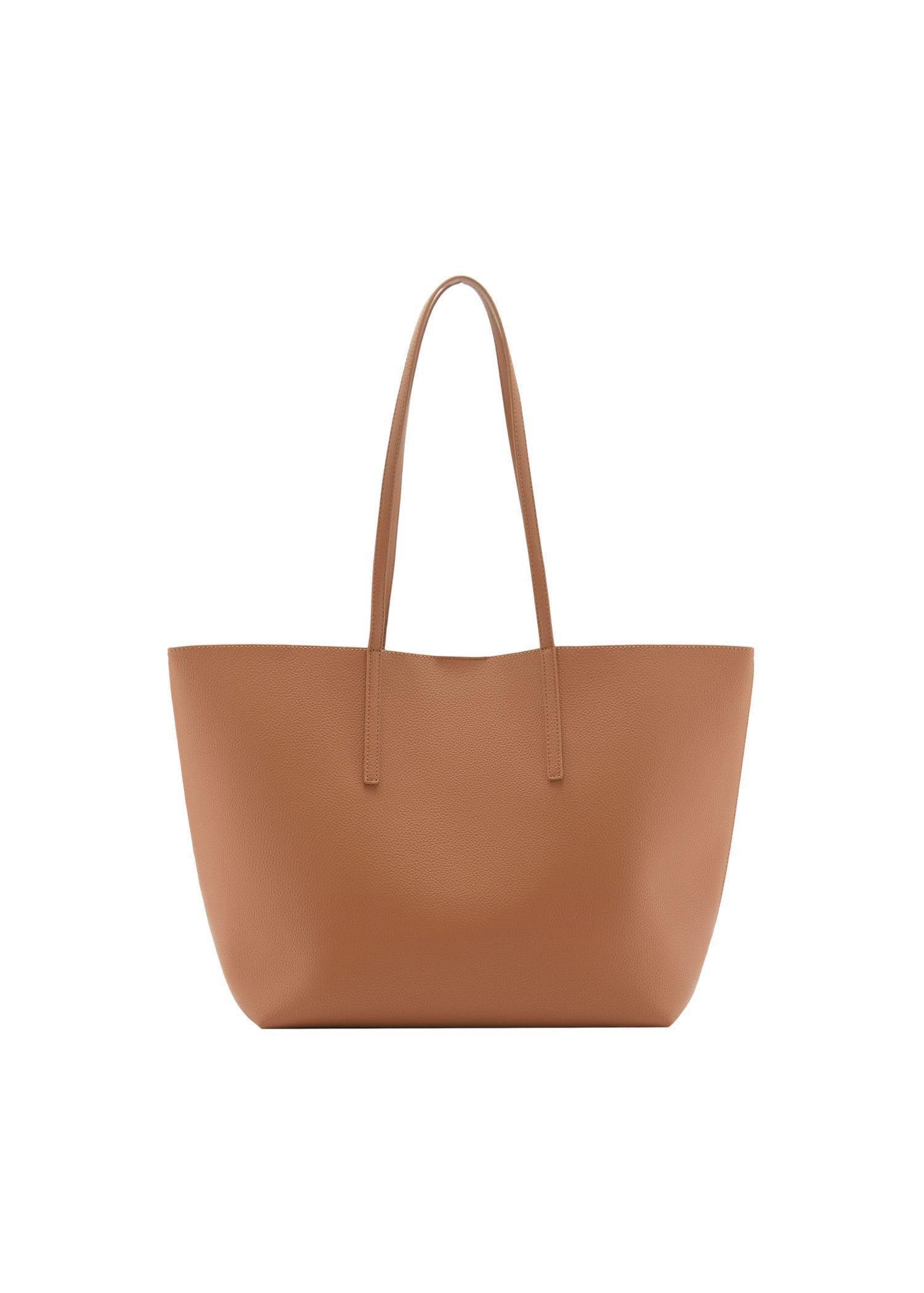 Brown Pebbled Effect Shopper Bag, Medium Brown, large image number 3