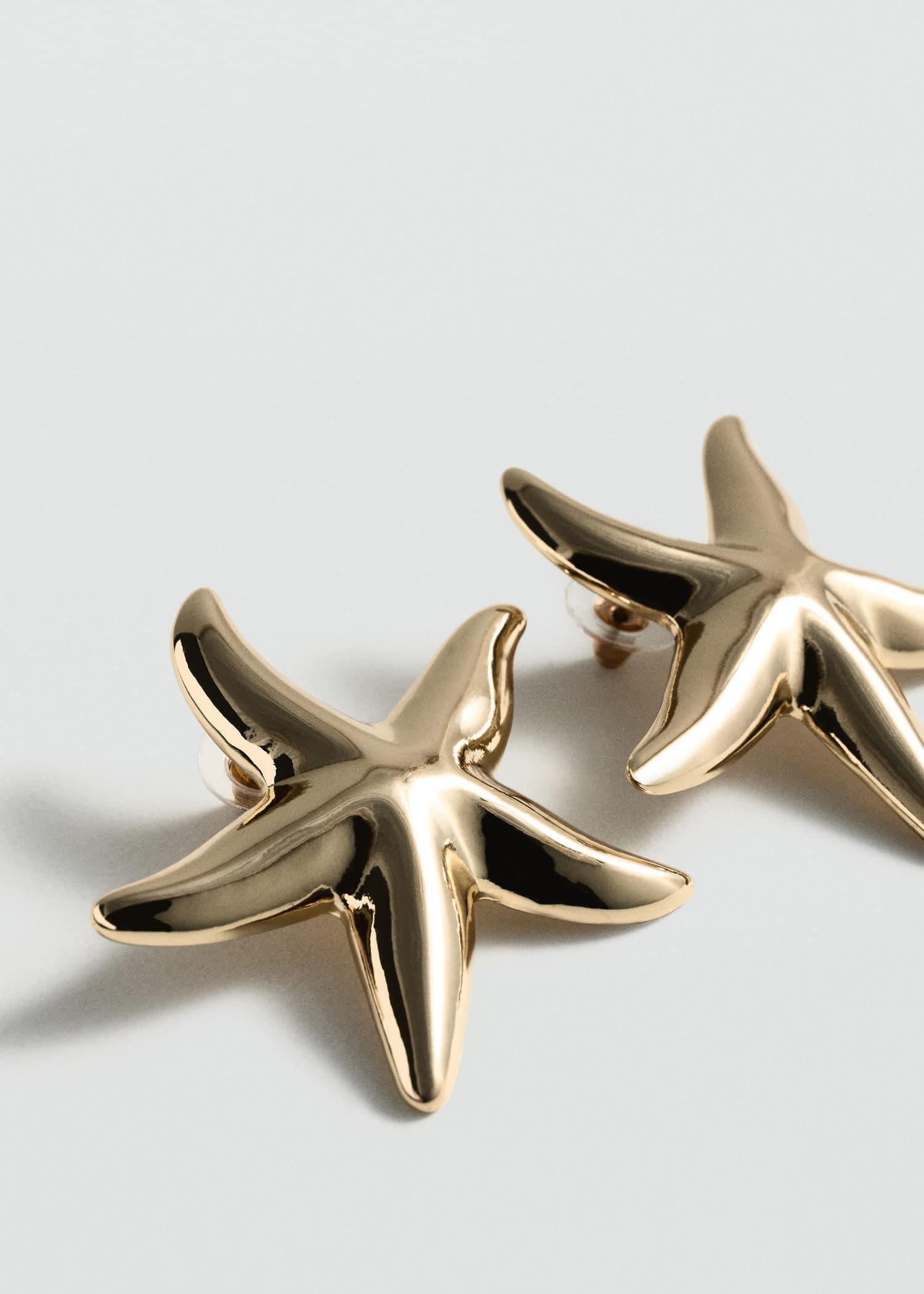 Gold Stars Earrings, Gold, large image number 0