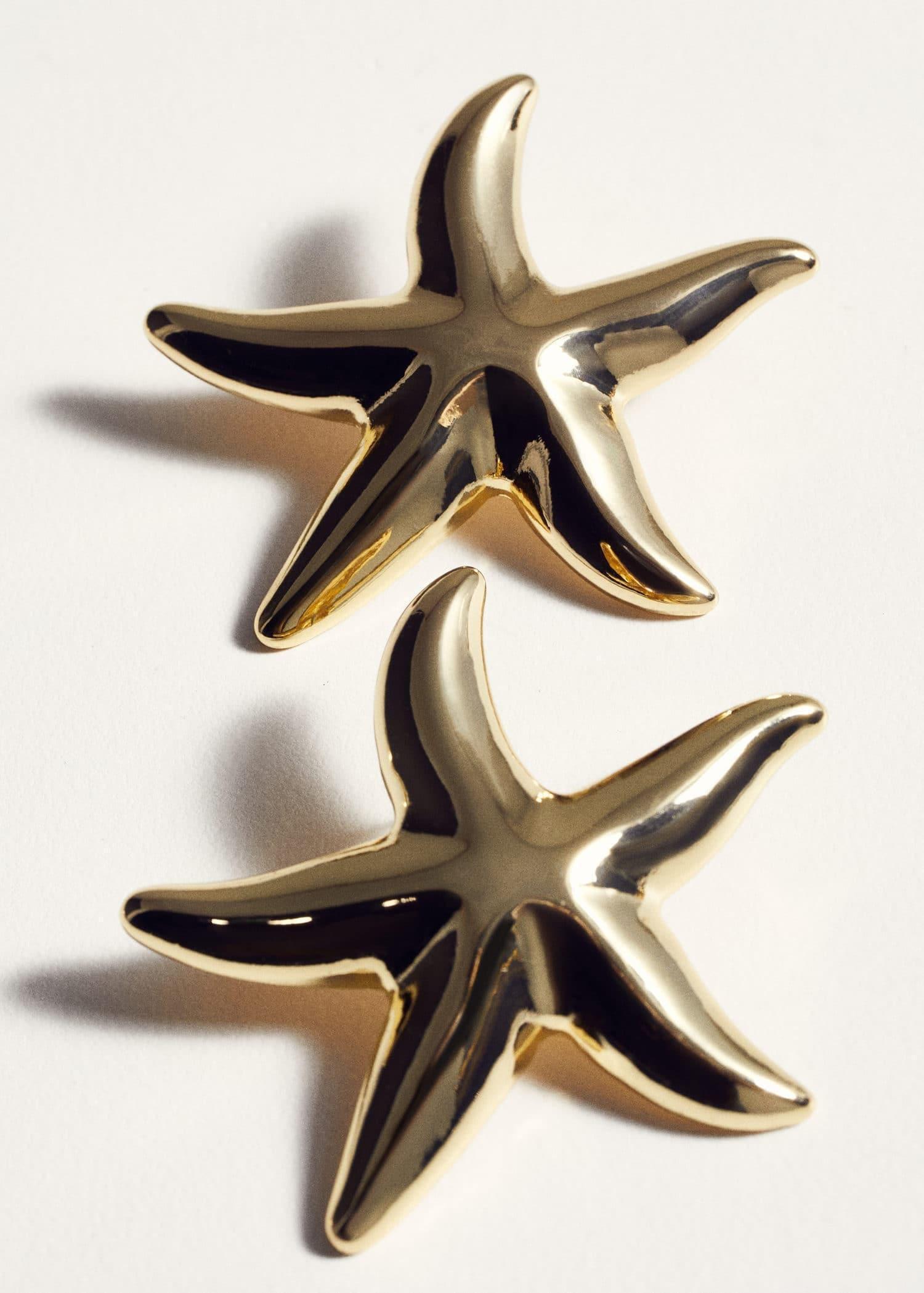 Gold Stars Earrings, Gold, large image number 1