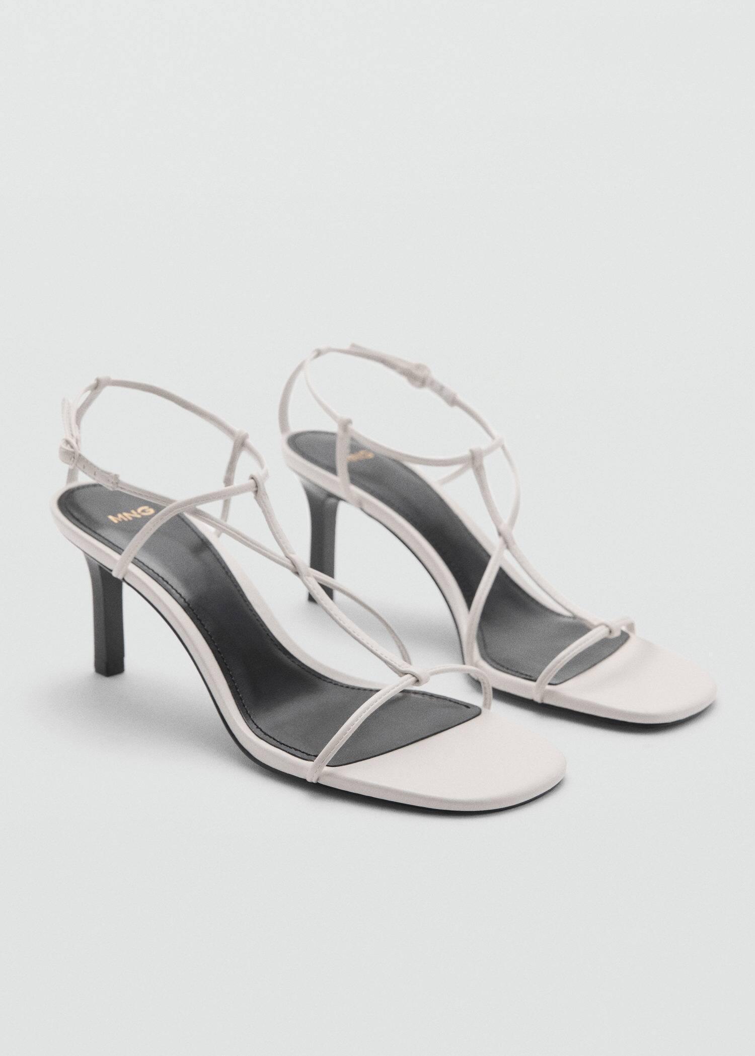 White Criss-Cross Straps Sandals, White, large image number 0