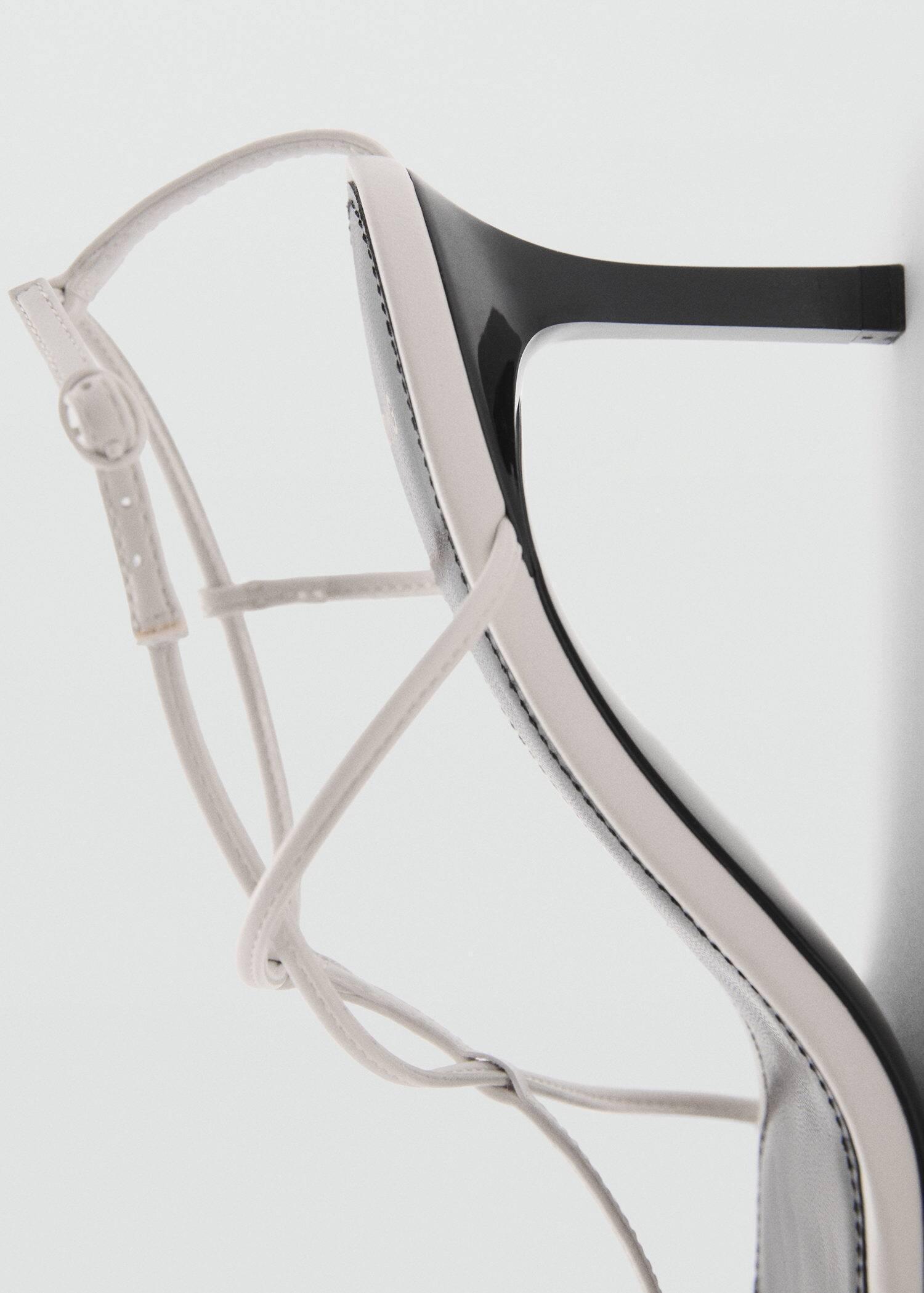 White Criss-Cross Straps Sandals, White, large image number 1