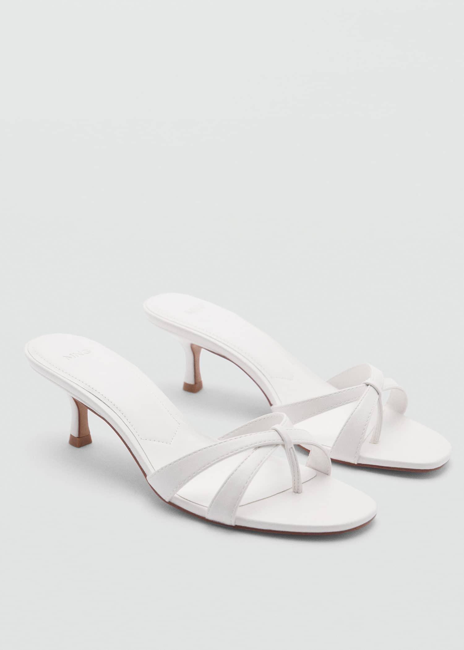 Mango white heels best sale