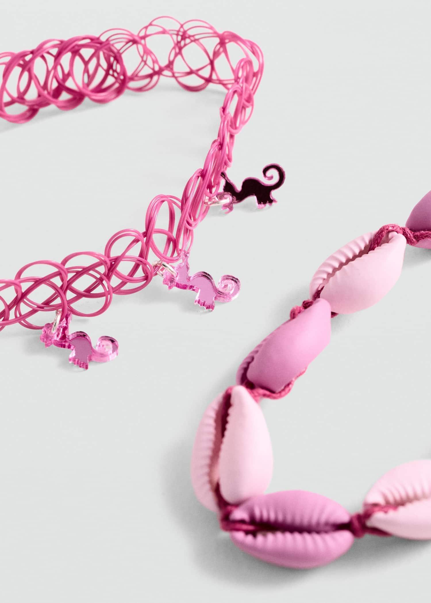 Pink Chokers - Set Of 2, Kids Girls, Pink, large image number 0
