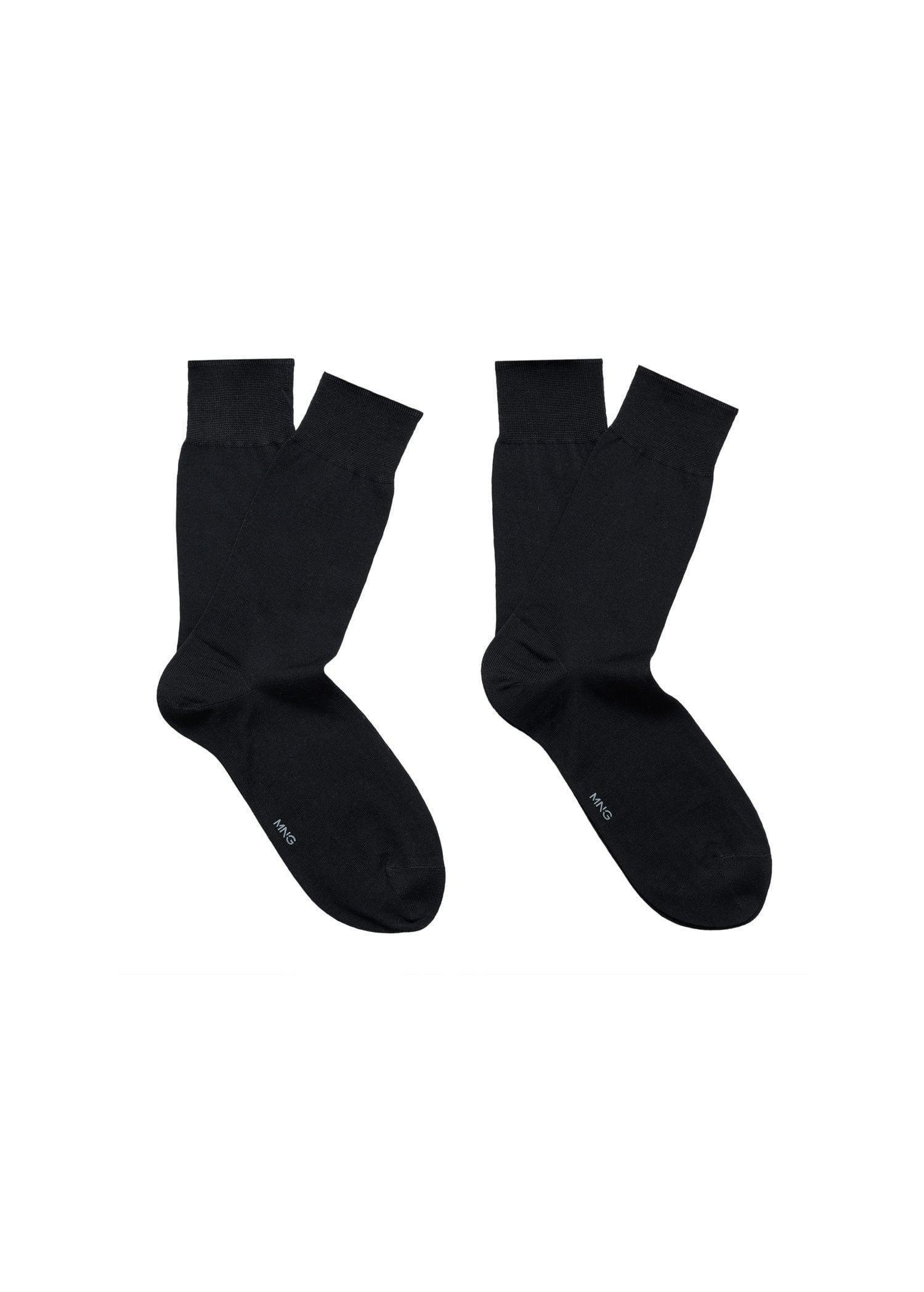 Mango Black Pack Of 2 Long Cotton Socks | Azadea UAE