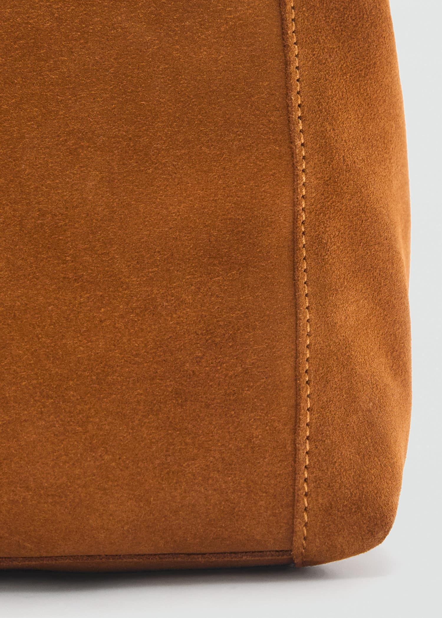 Brown Suede Shoulder Bag, Medium Brown, large image number 1
