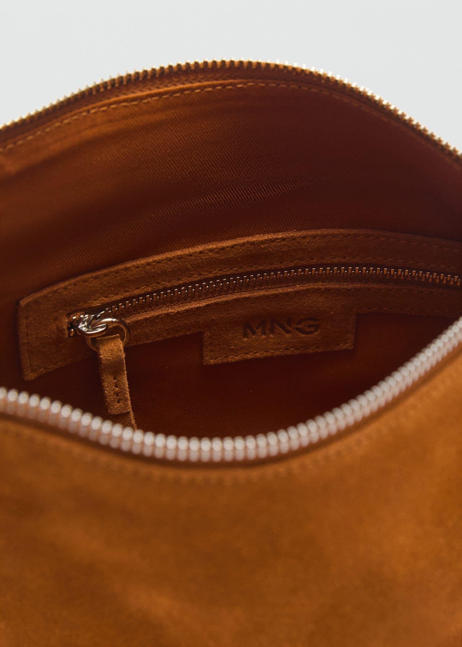 Brown Suede Shoulder Bag, Medium Brown, large image number 2