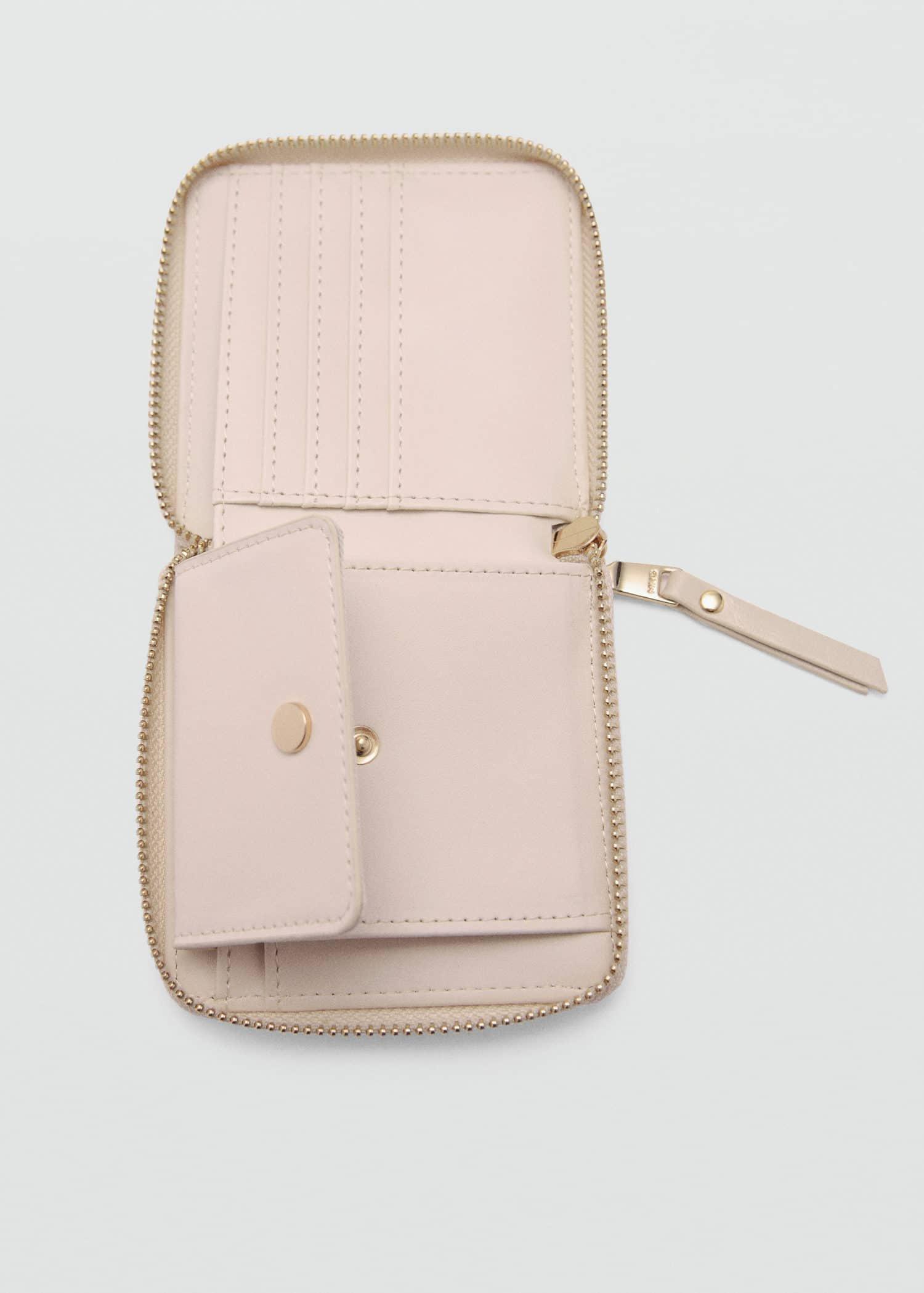 White Wallet With Decorative Stitching, 0201_02, large image number 1