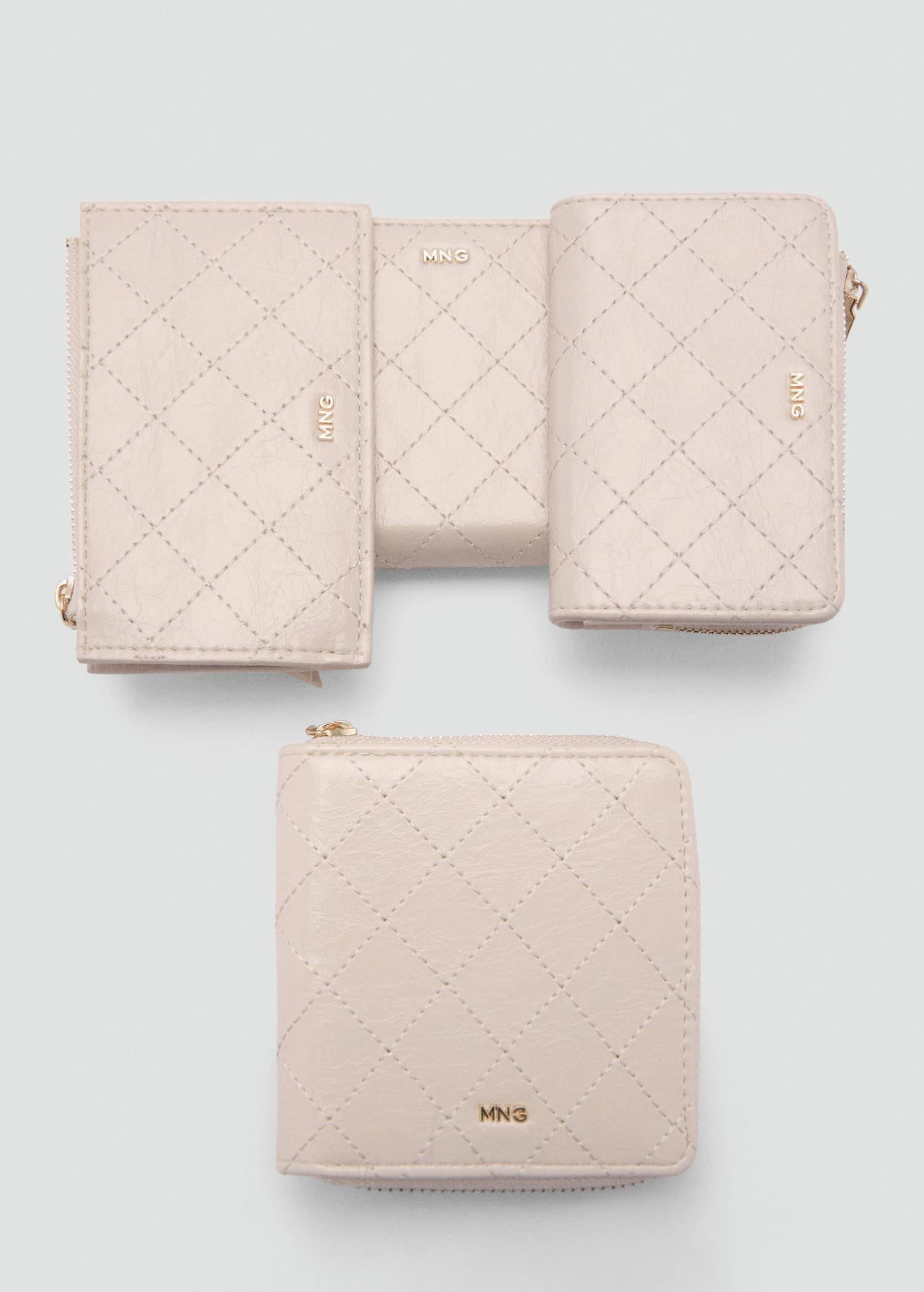White Wallet With Decorative Stitching, 0201_02, large image number 2