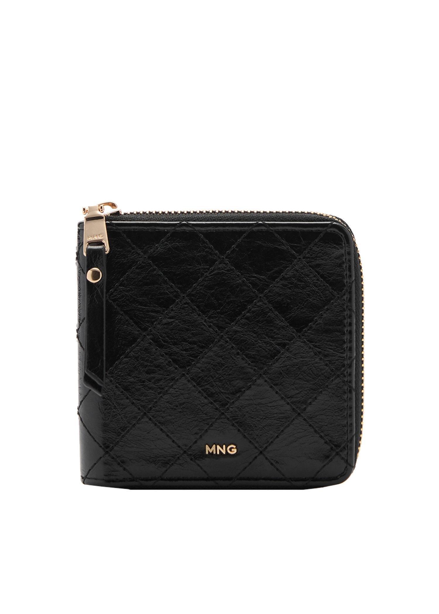 Black Wallet With Decorative Stitching, 0201_99, large image number 3