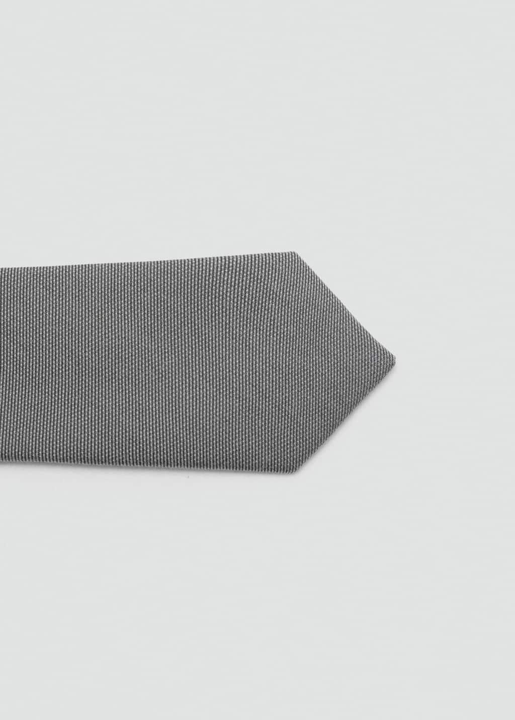 Grey Tie With Plain Design, Grey, large image number 1