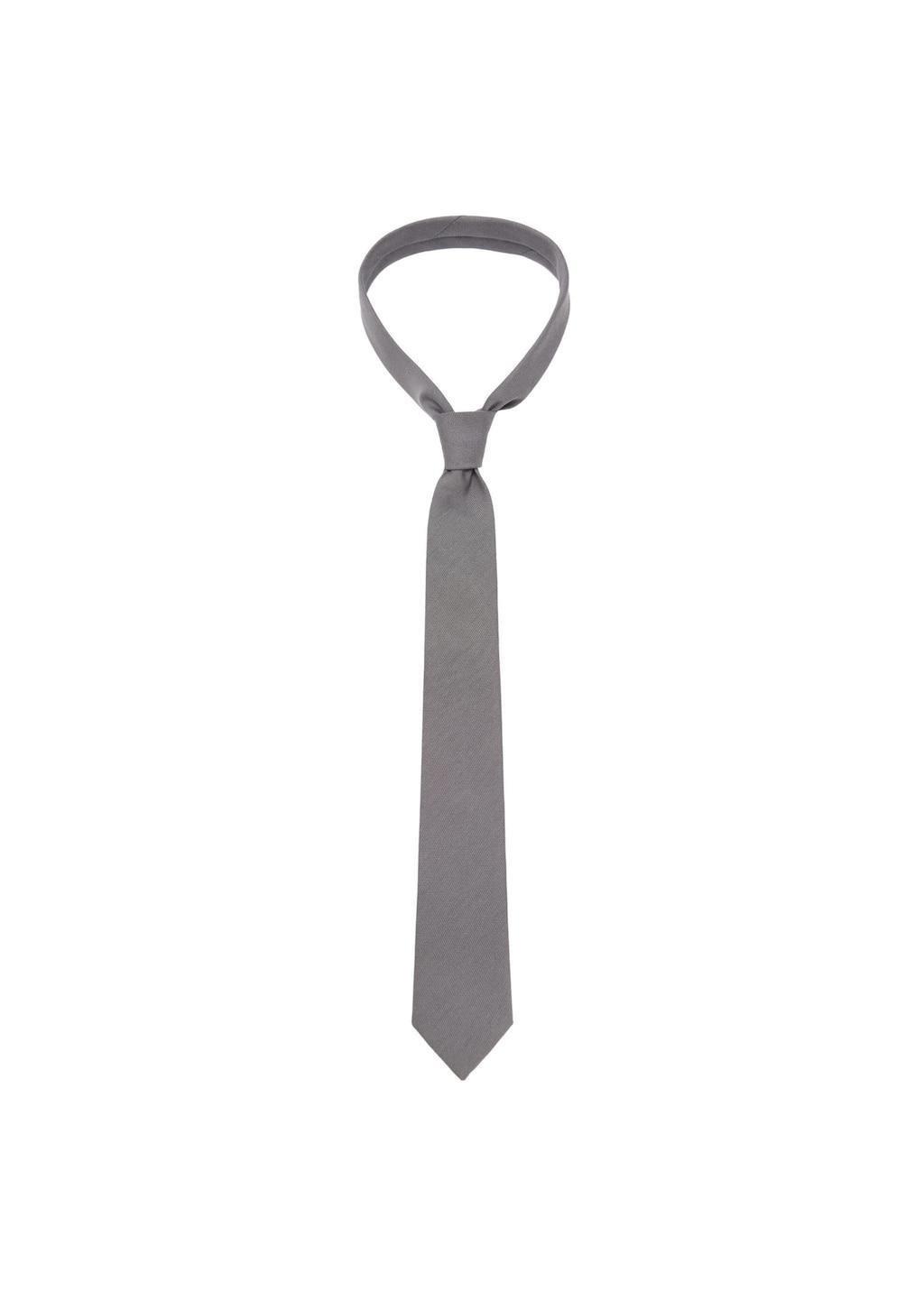 Grey Tie With Plain Design, Grey, large image number 2