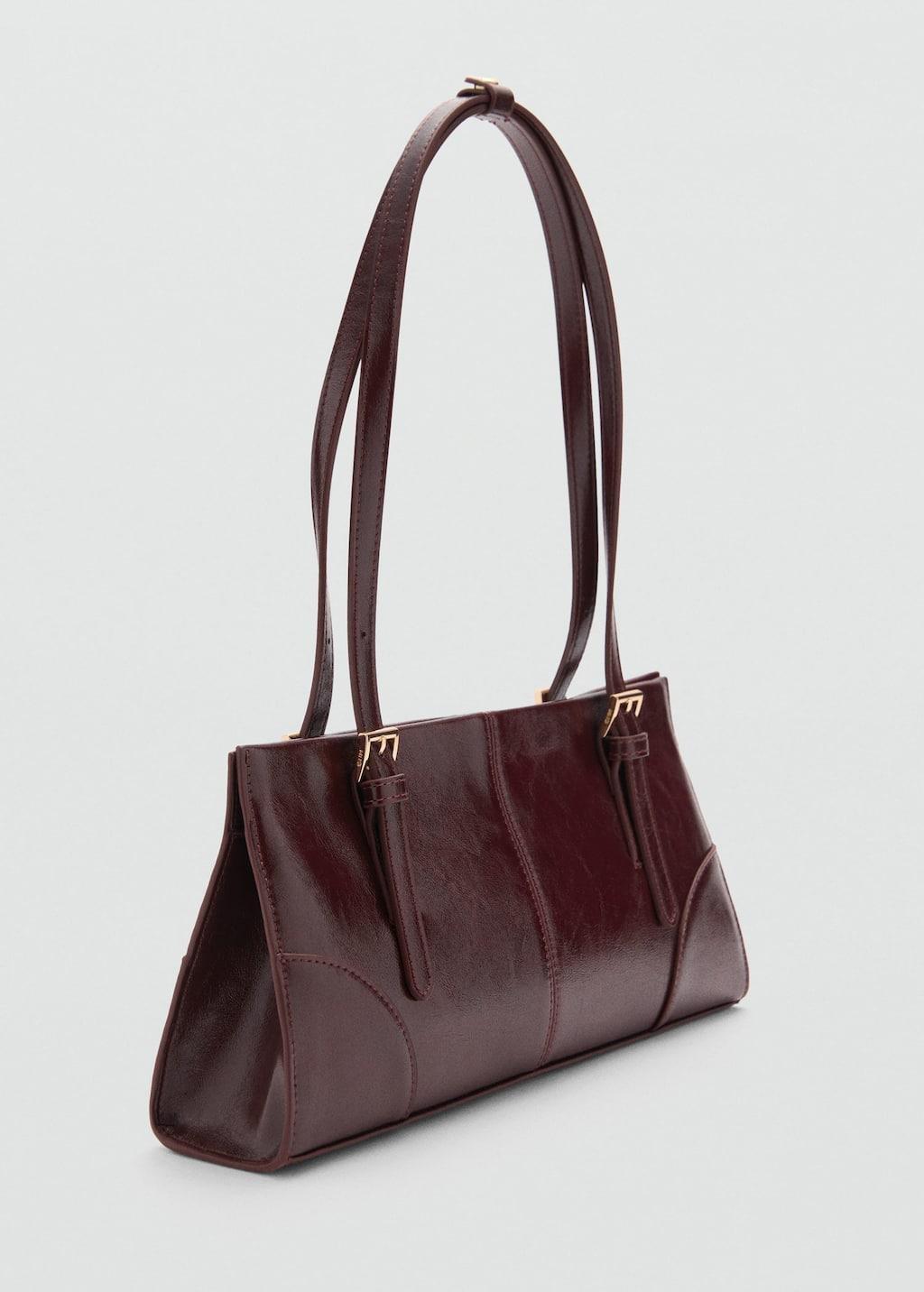 DARK RED Shoulder bag with buckles, Dark Red, large image number 0