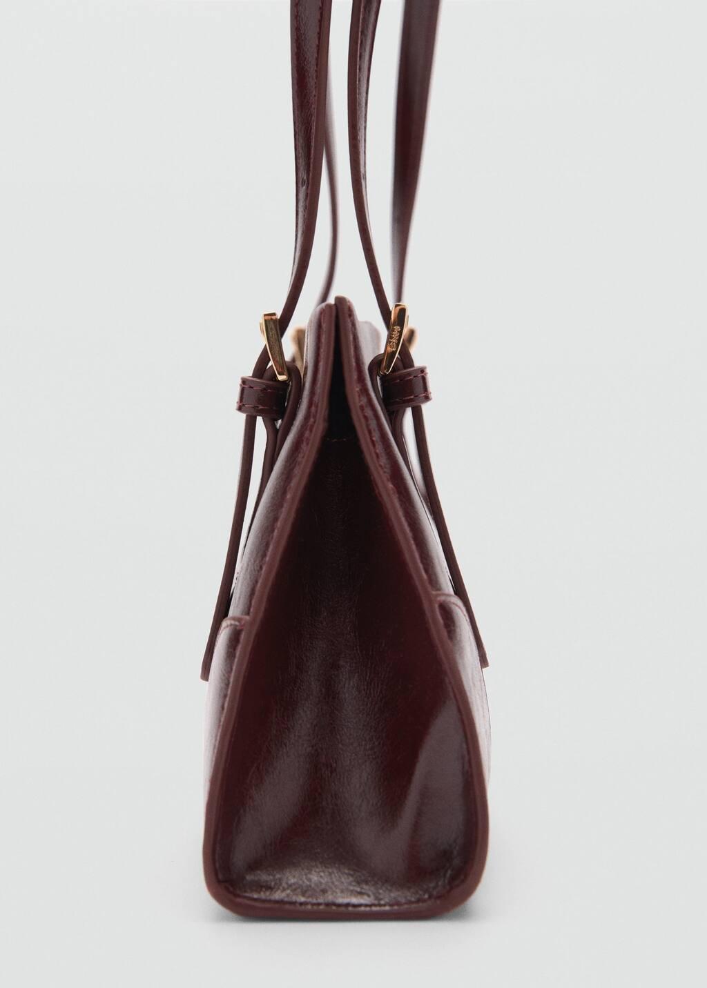 DARK RED Shoulder bag with buckles, Dark Red, large image number 2