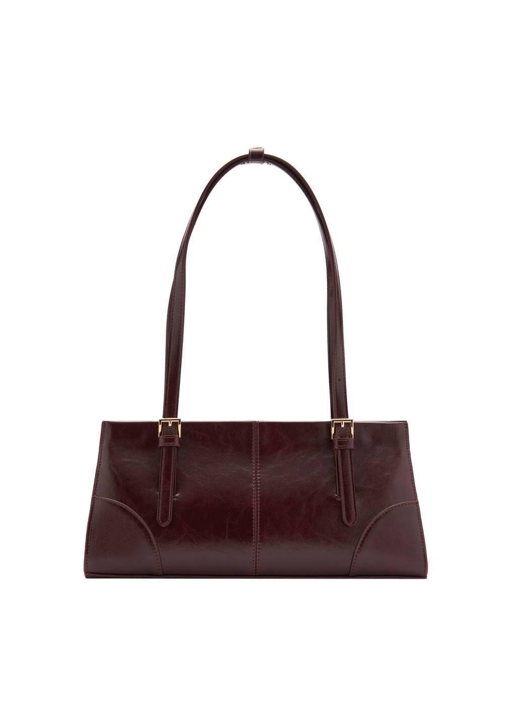 DARK RED Shoulder bag with buckles, Dark Red, large image number 3