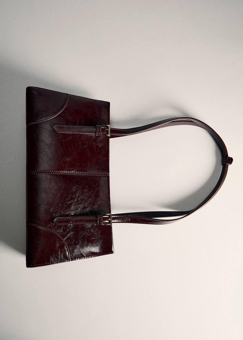 DARK RED Shoulder bag with buckles, Dark Red, large image number 4