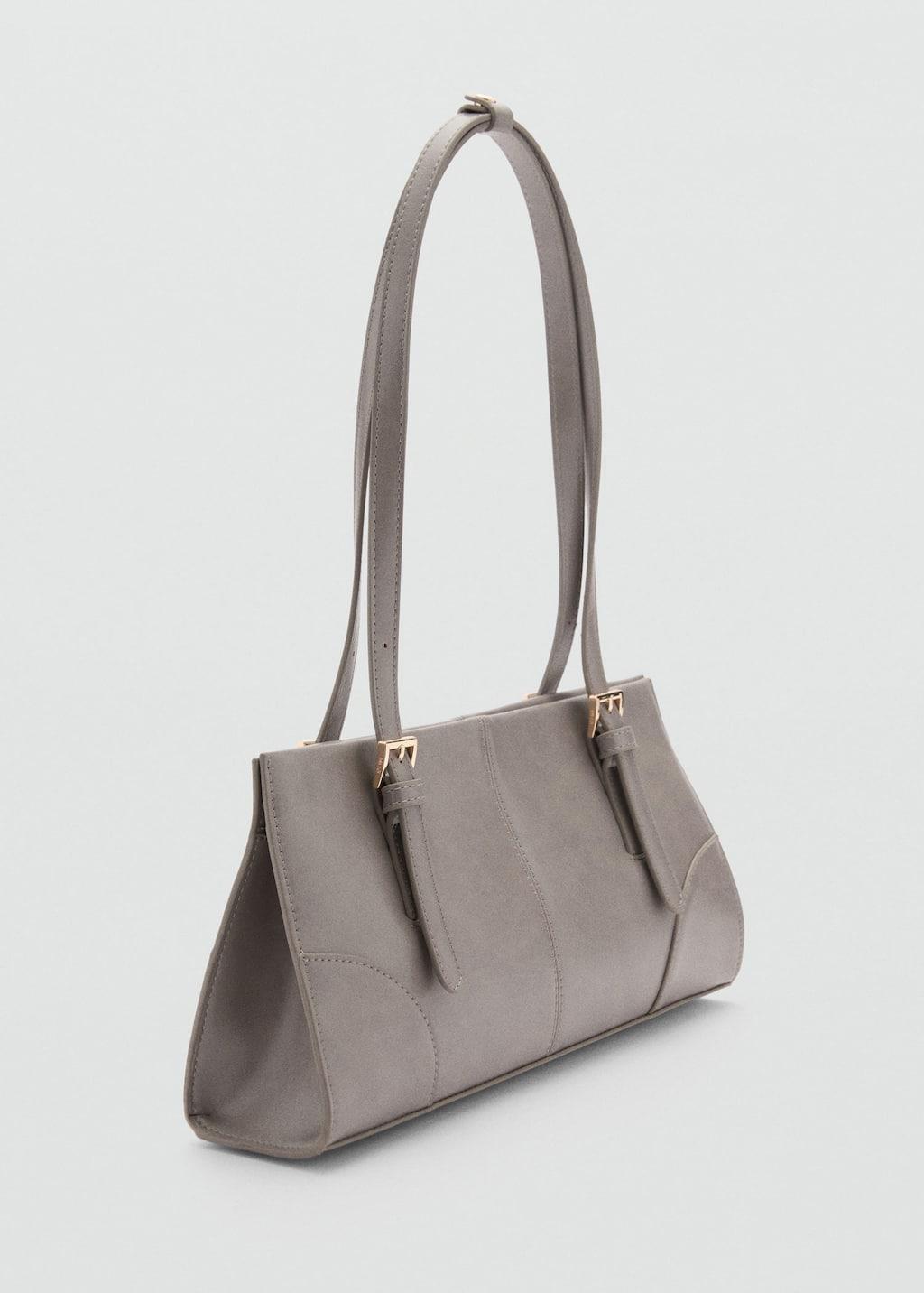 Grey Shoulder Bag With Buckles, Grey, large image number 0