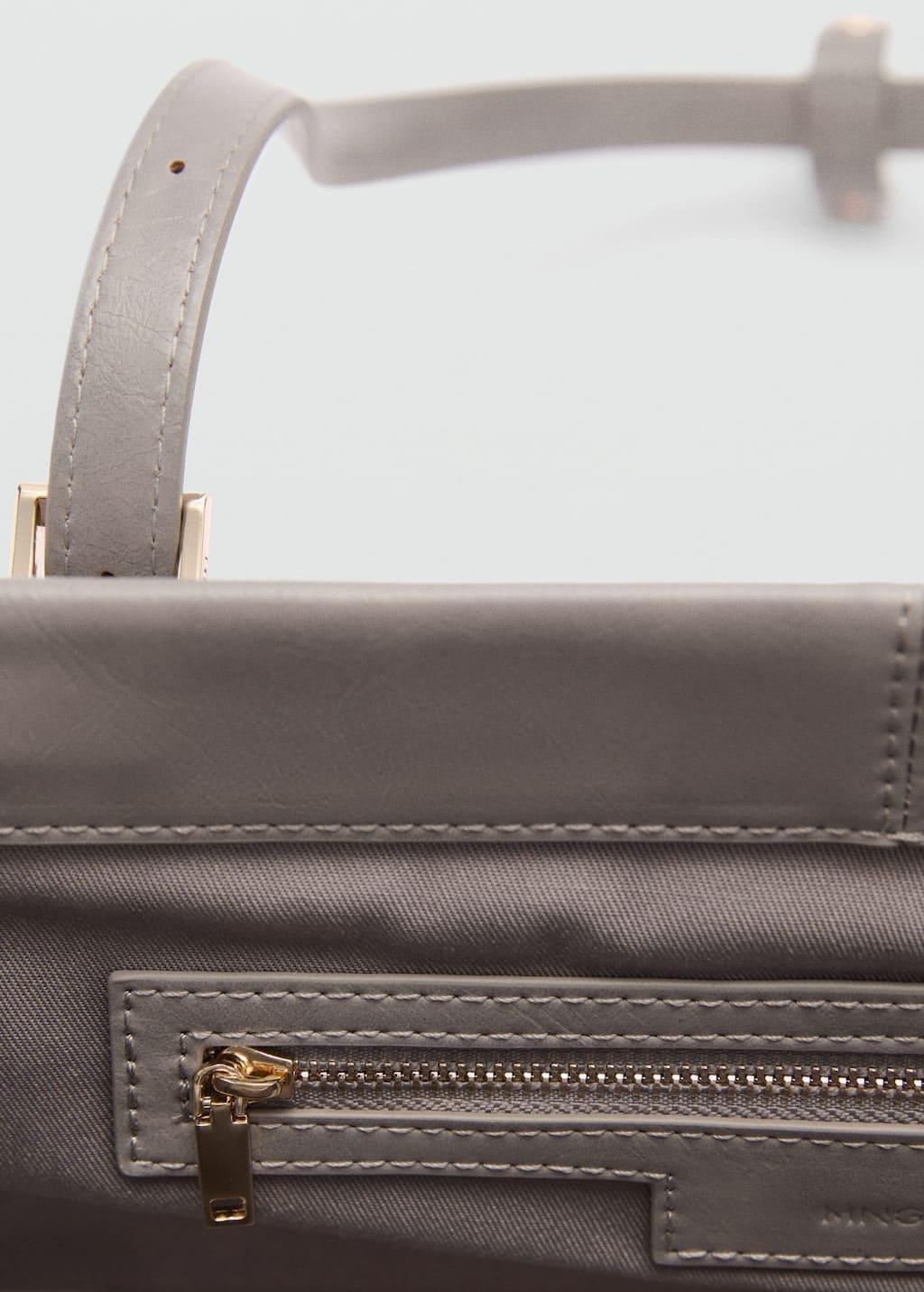 Grey Shoulder Bag With Buckles, Grey, large image number 1