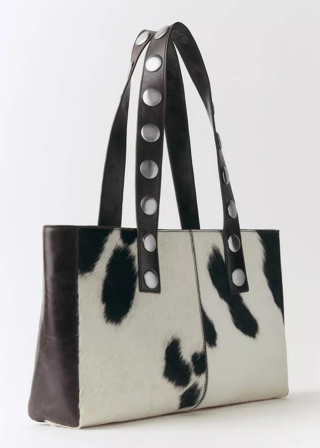 BROWN Suede bag with studs, Brown, large image number 0