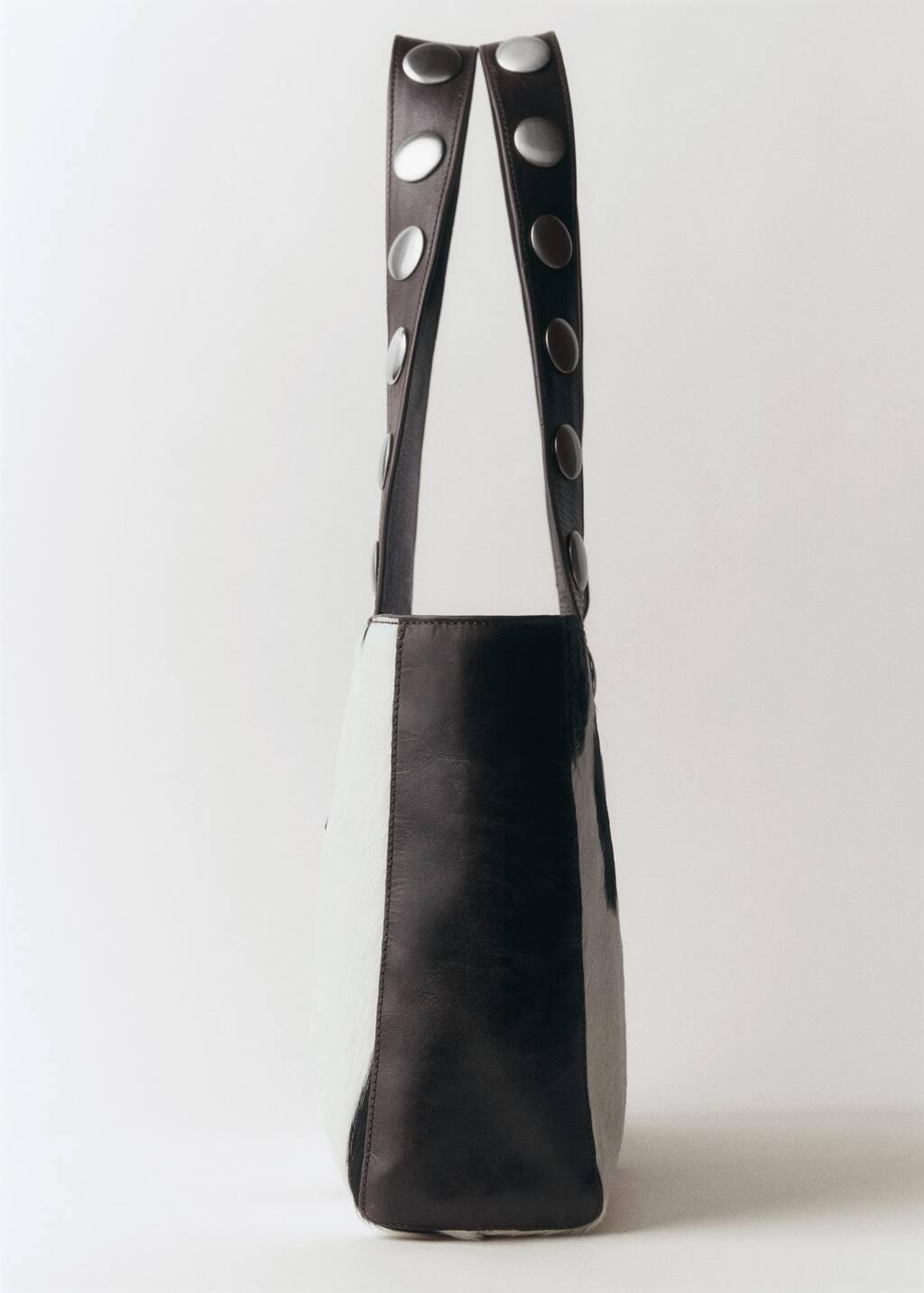 BROWN Suede bag with studs, Brown, large image number 1