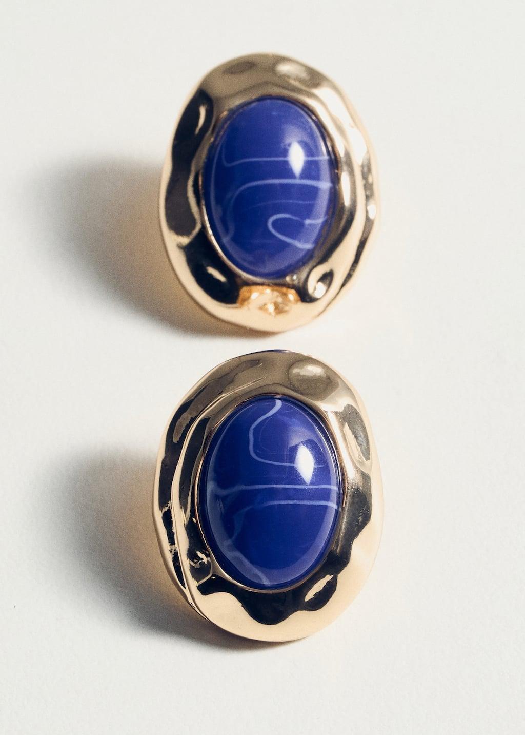 Gold Oval Bead Earrings, Gold, large image number 1