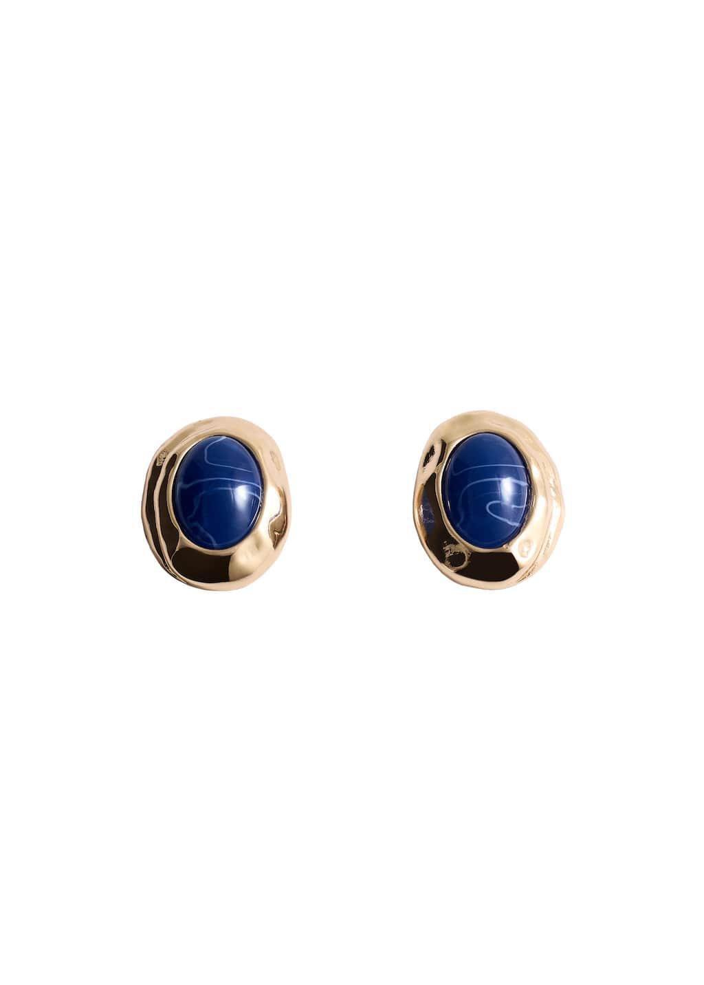 Gold Oval Bead Earrings, Gold, large image number 2