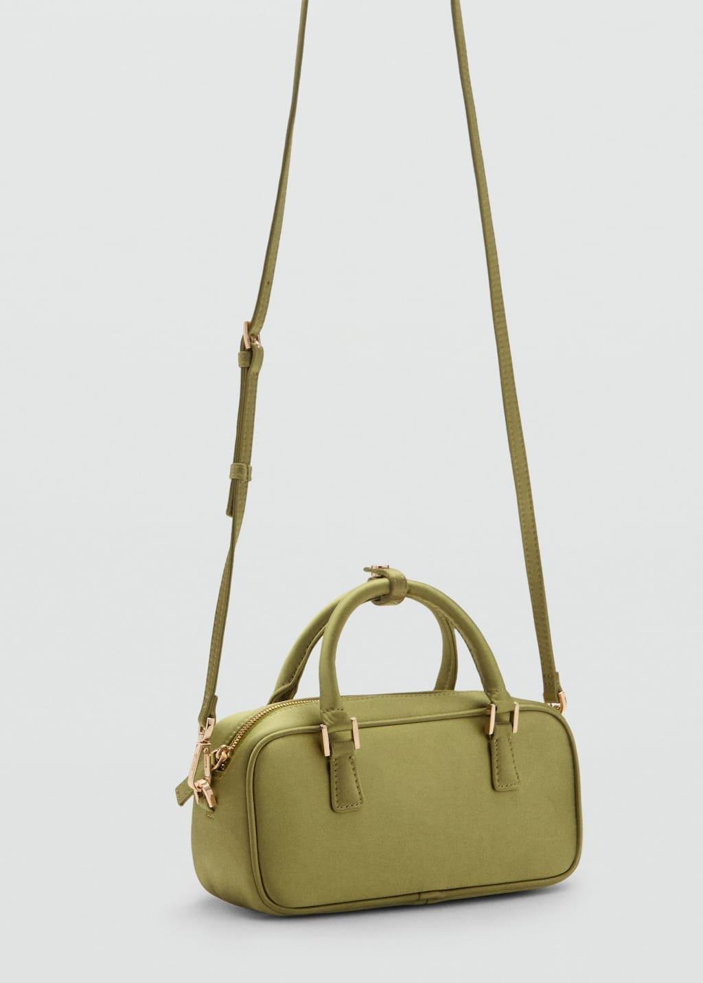 Green Mini Satin Bowling Bag, Green, large image number 0