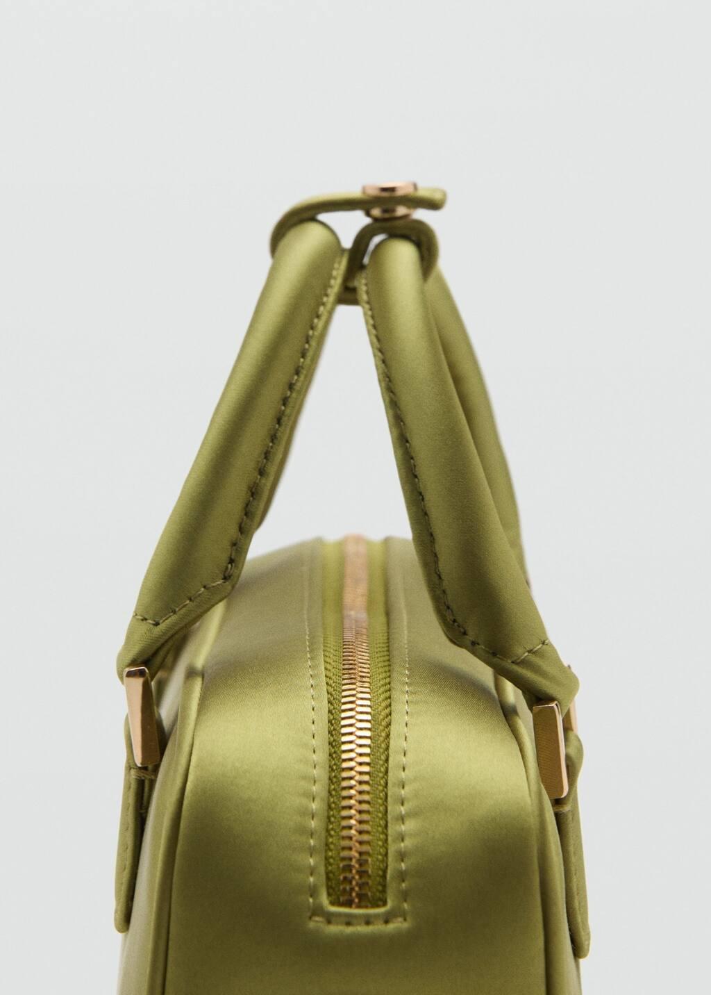 Green Mini Satin Bowling Bag, Green, large image number 1