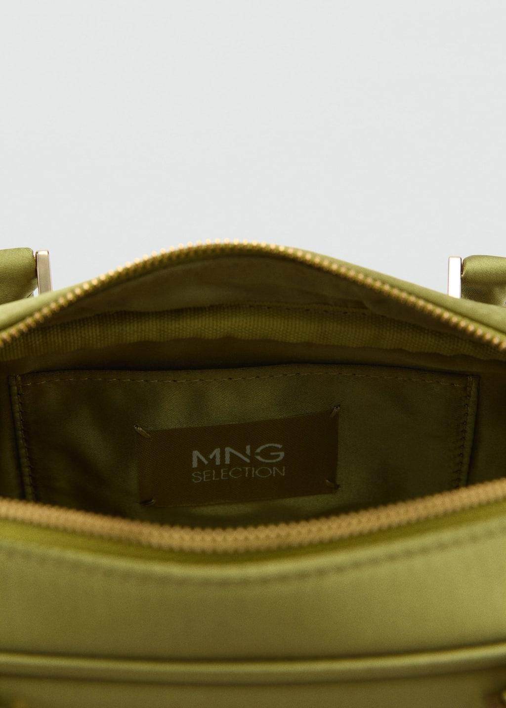 Green Mini Satin Bowling Bag, Green, large image number 2