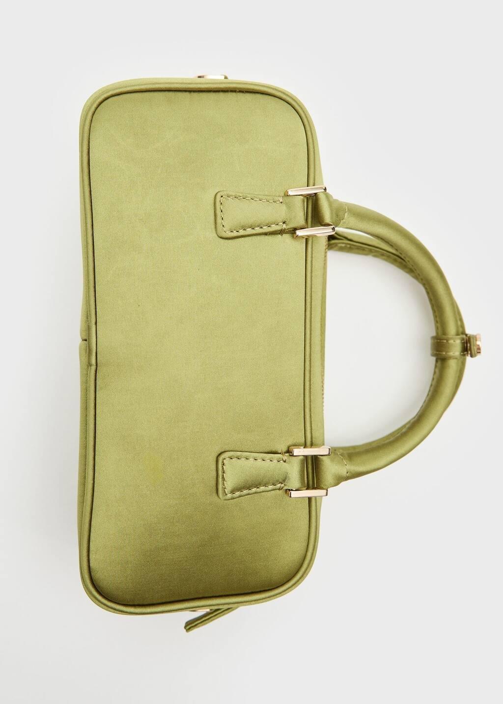 Green Mini Satin Bowling Bag, Green, large image number 5