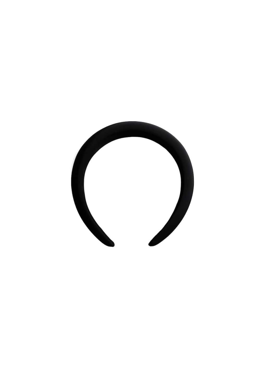 Black Satin Padded Headband, Black, large image number 2