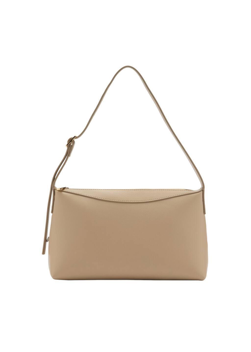 Beige Shoulder Bag With Zip, 0201_08, large image number 3