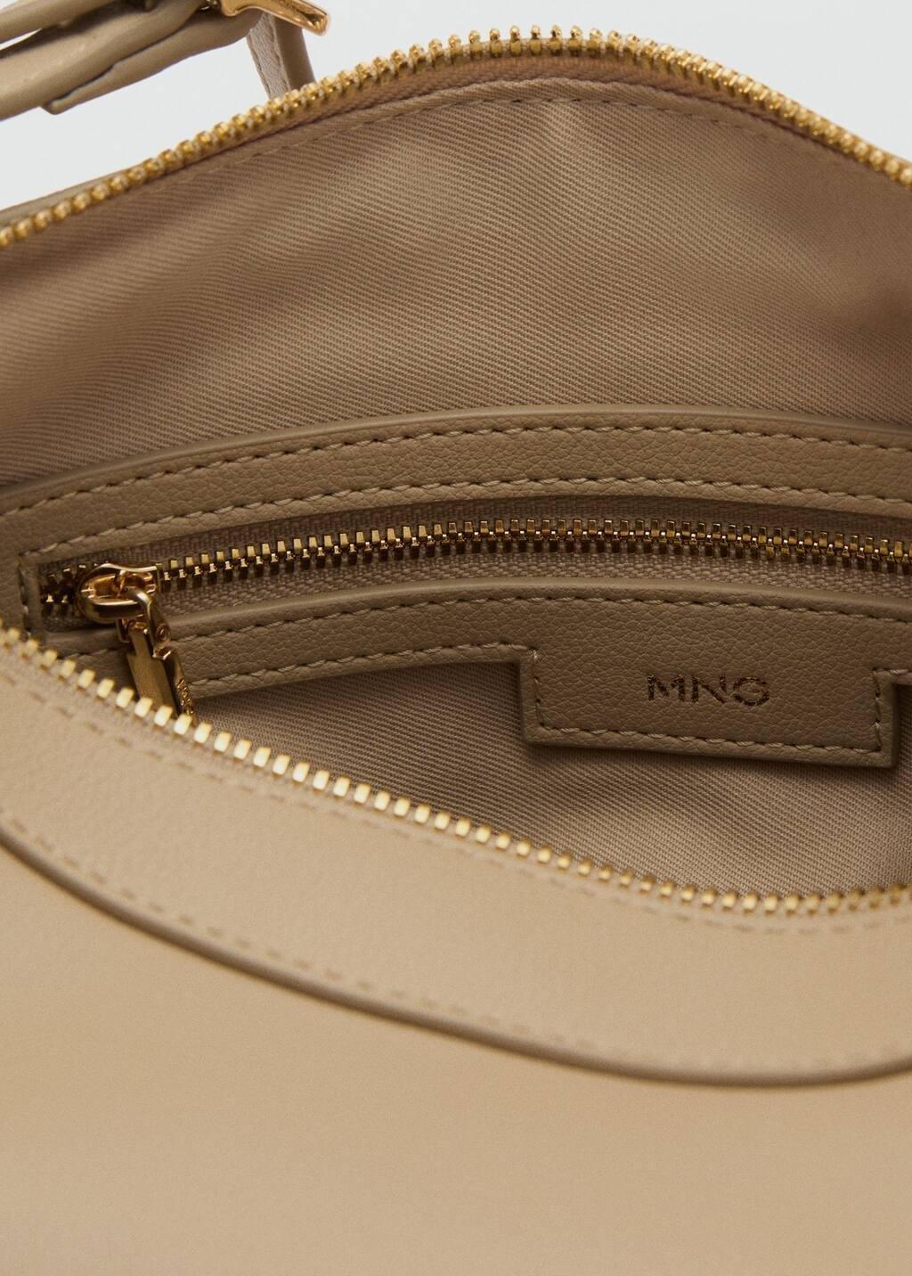 Beige Shoulder Bag With Zip, 0201_08, large image number 4