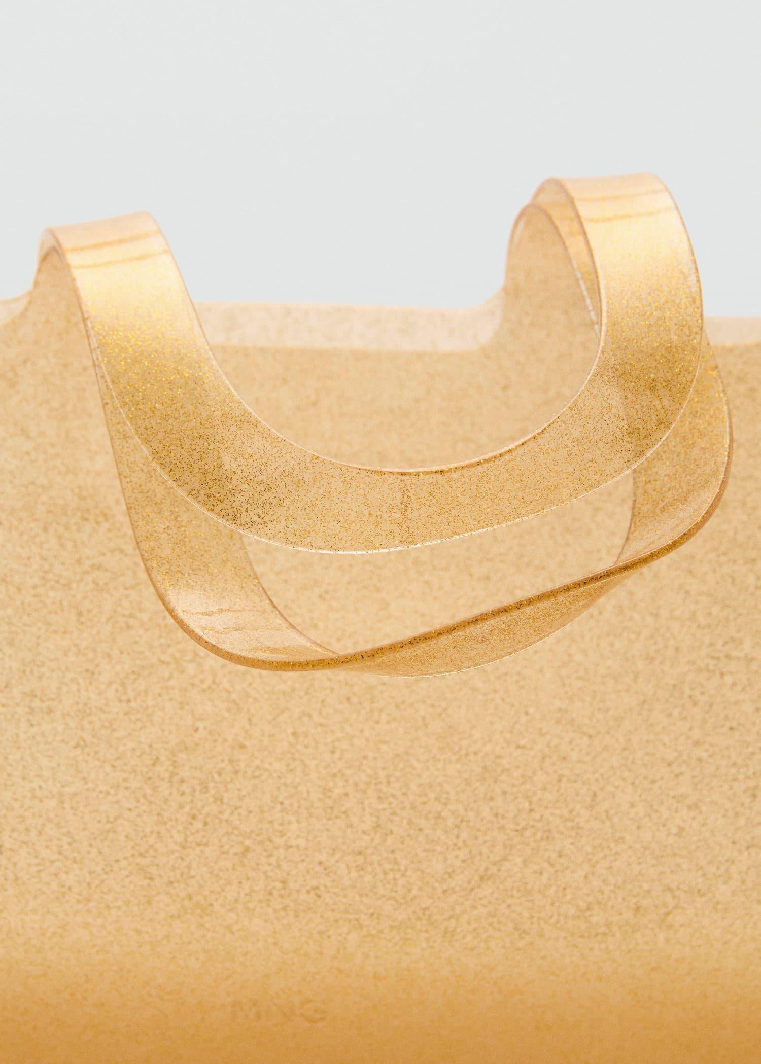 Gold Semi-Transparent Shiny Bag, Gold, large image number 1