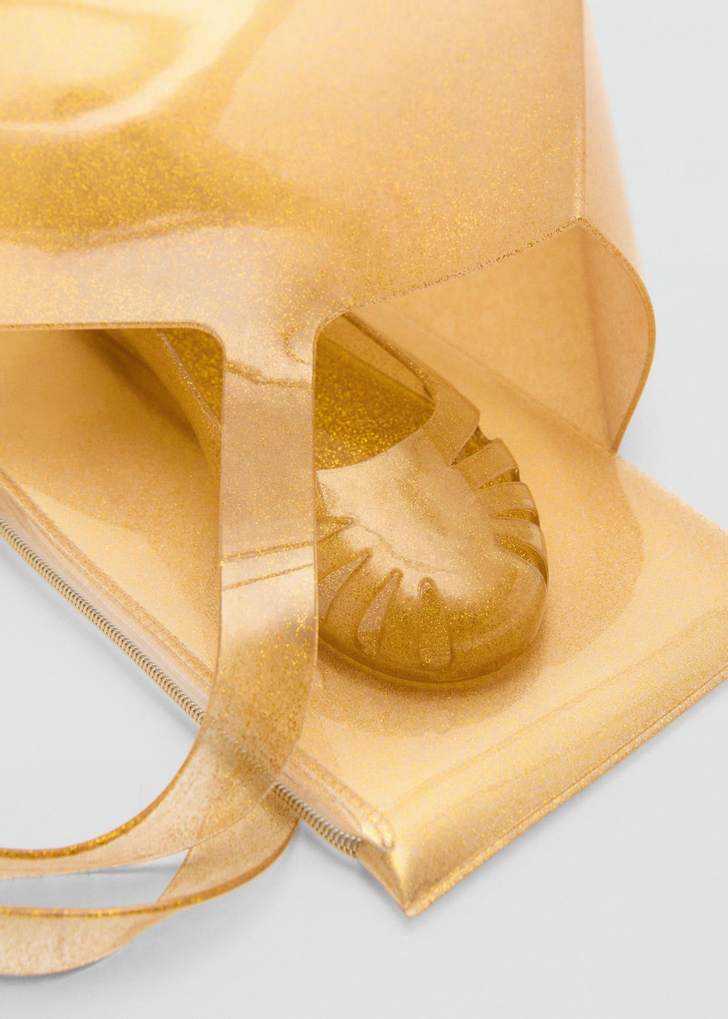 Gold Semi-Transparent Shiny Bag, Gold, large image number 4