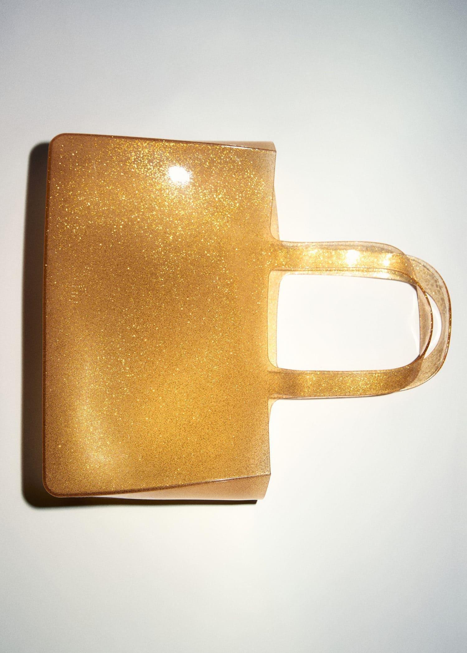 Gold Semi-Transparent Shiny Bag, Gold, large image number 5