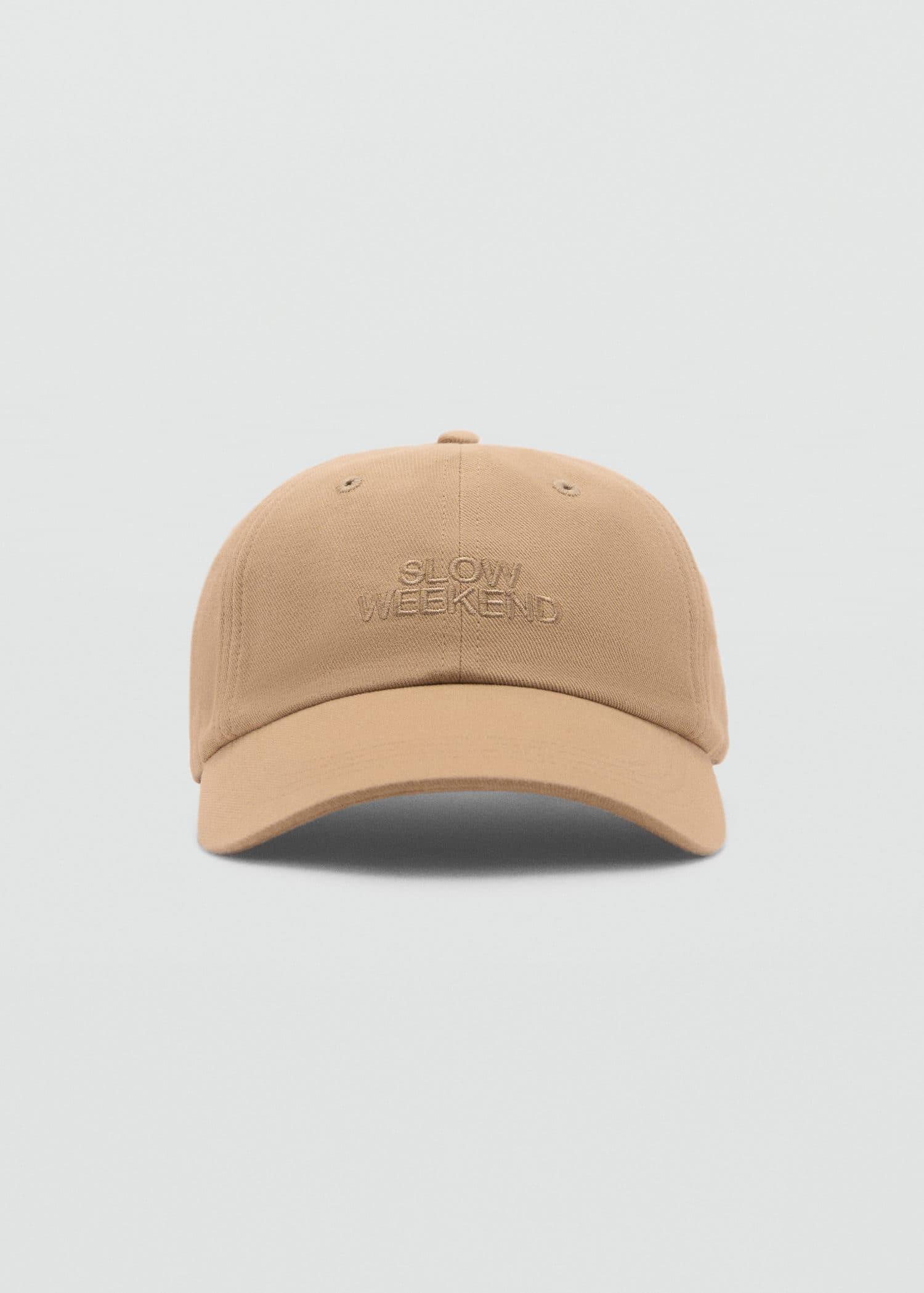 Beige Embroidered Message Cap, 0201_08, large image number 0