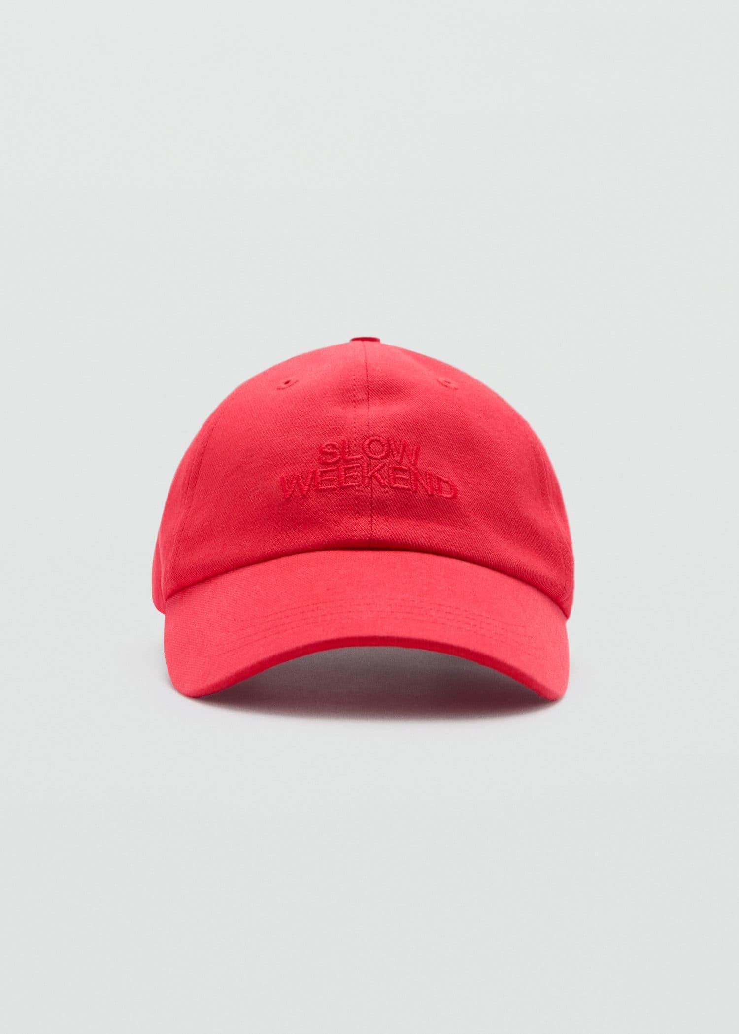 Red Embroidered Message Cap, Red, large image number 0