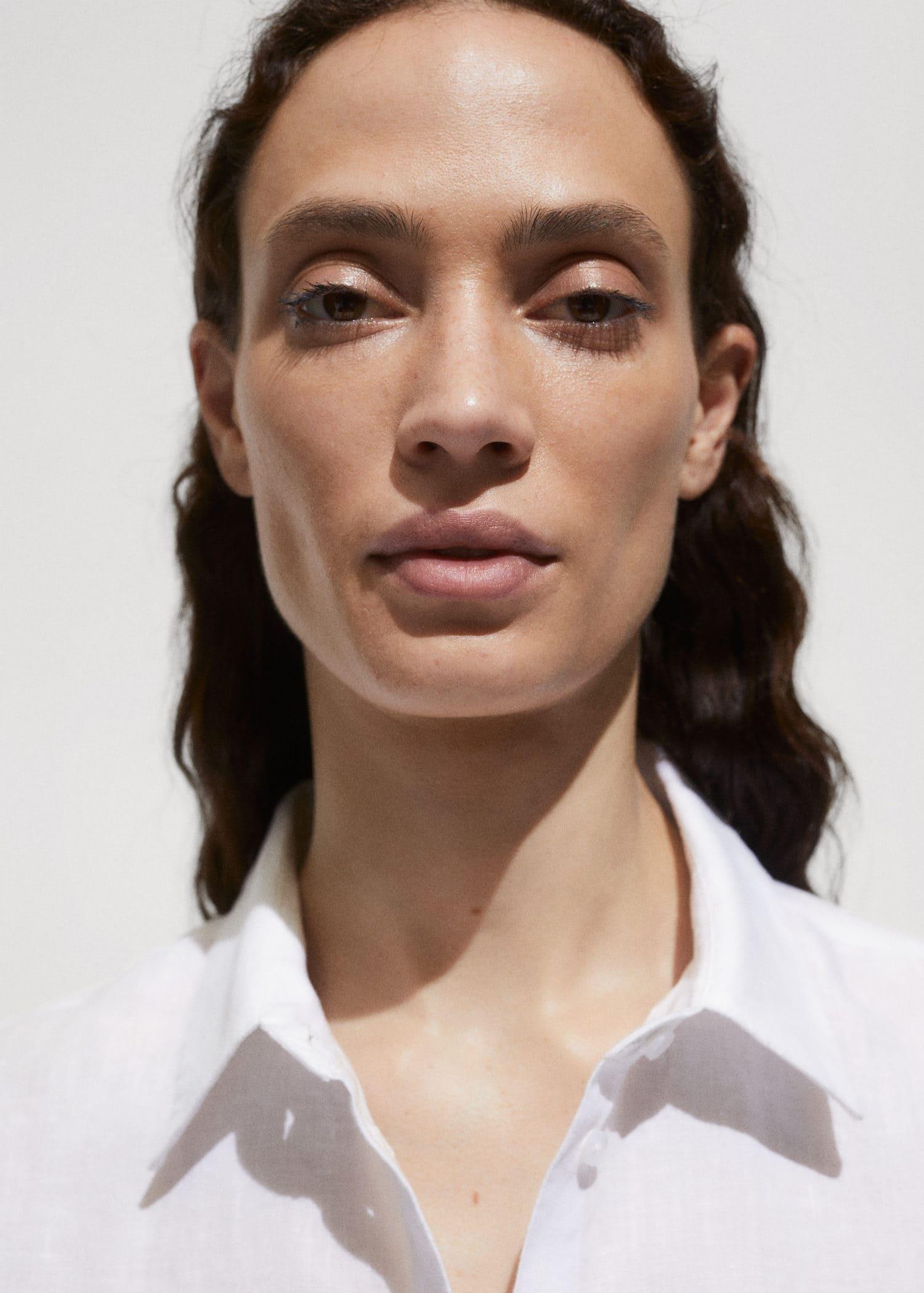 White Linen Long Sleeve Shirt, , large image number 1