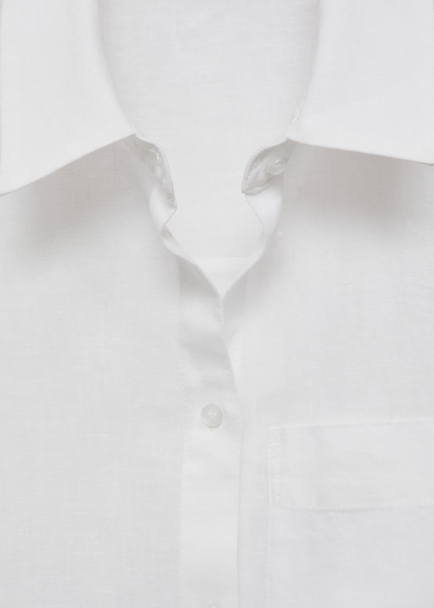 White Linen Long Sleeve Shirt, , large image number 7