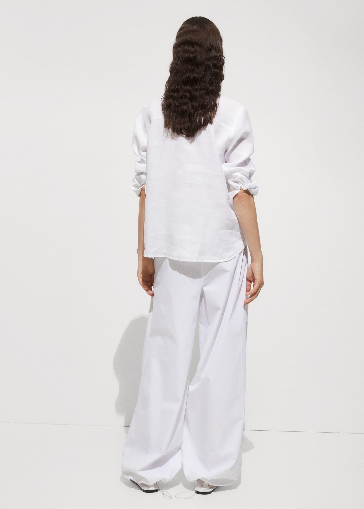 White Linen Long Sleeve Shirt, , large image number 8