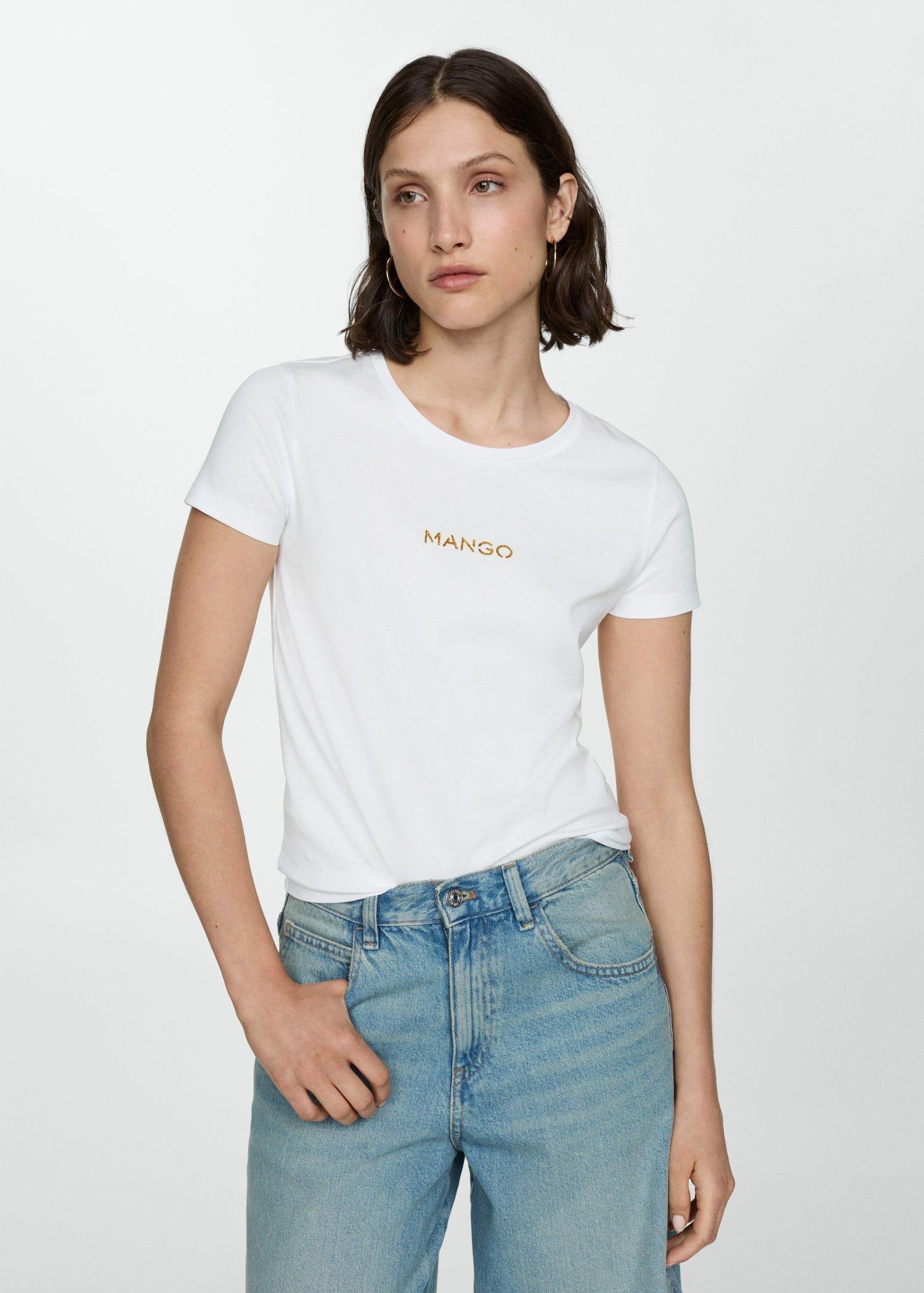 White Logo Cotton T-Shirt, , large image number 0