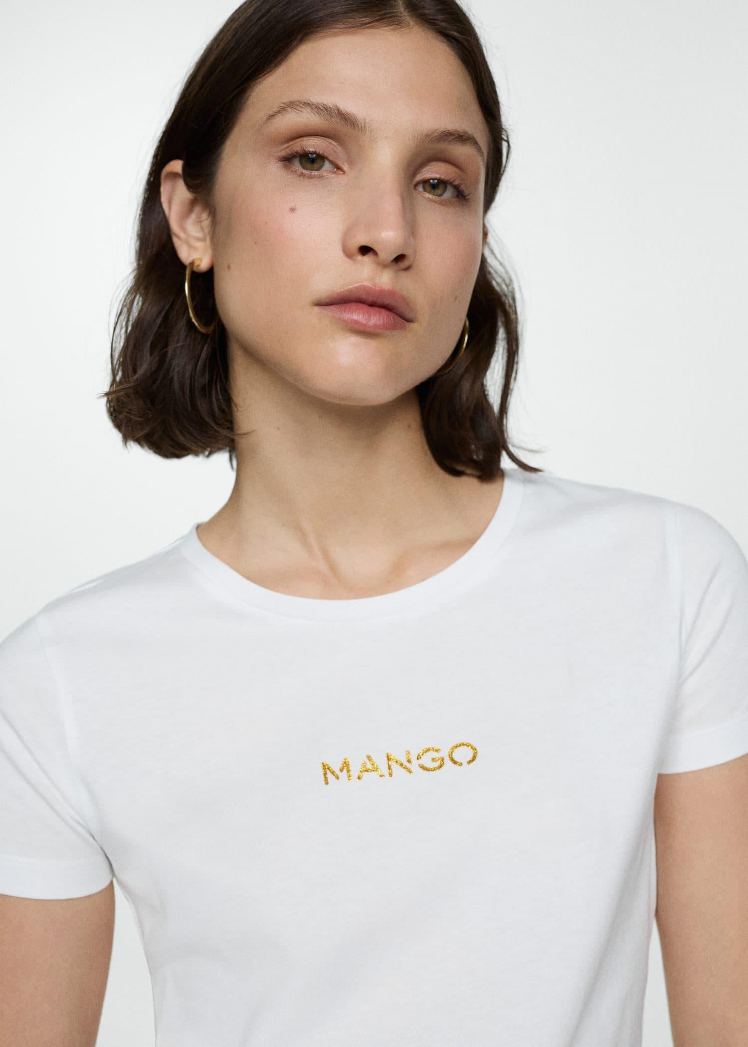 White Logo Cotton T-Shirt, , large image number 1