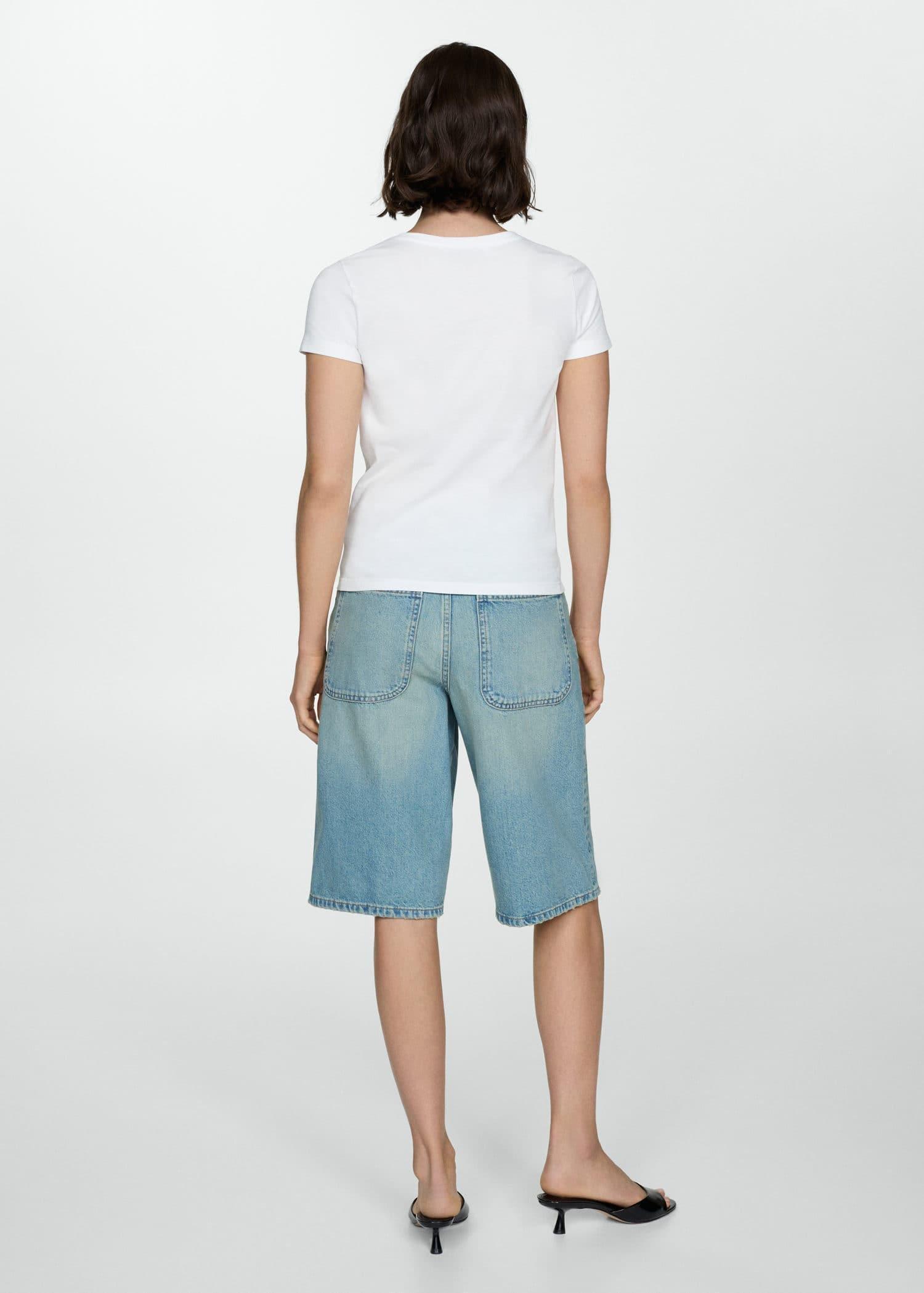 White Logo Cotton T-Shirt, , large image number 4