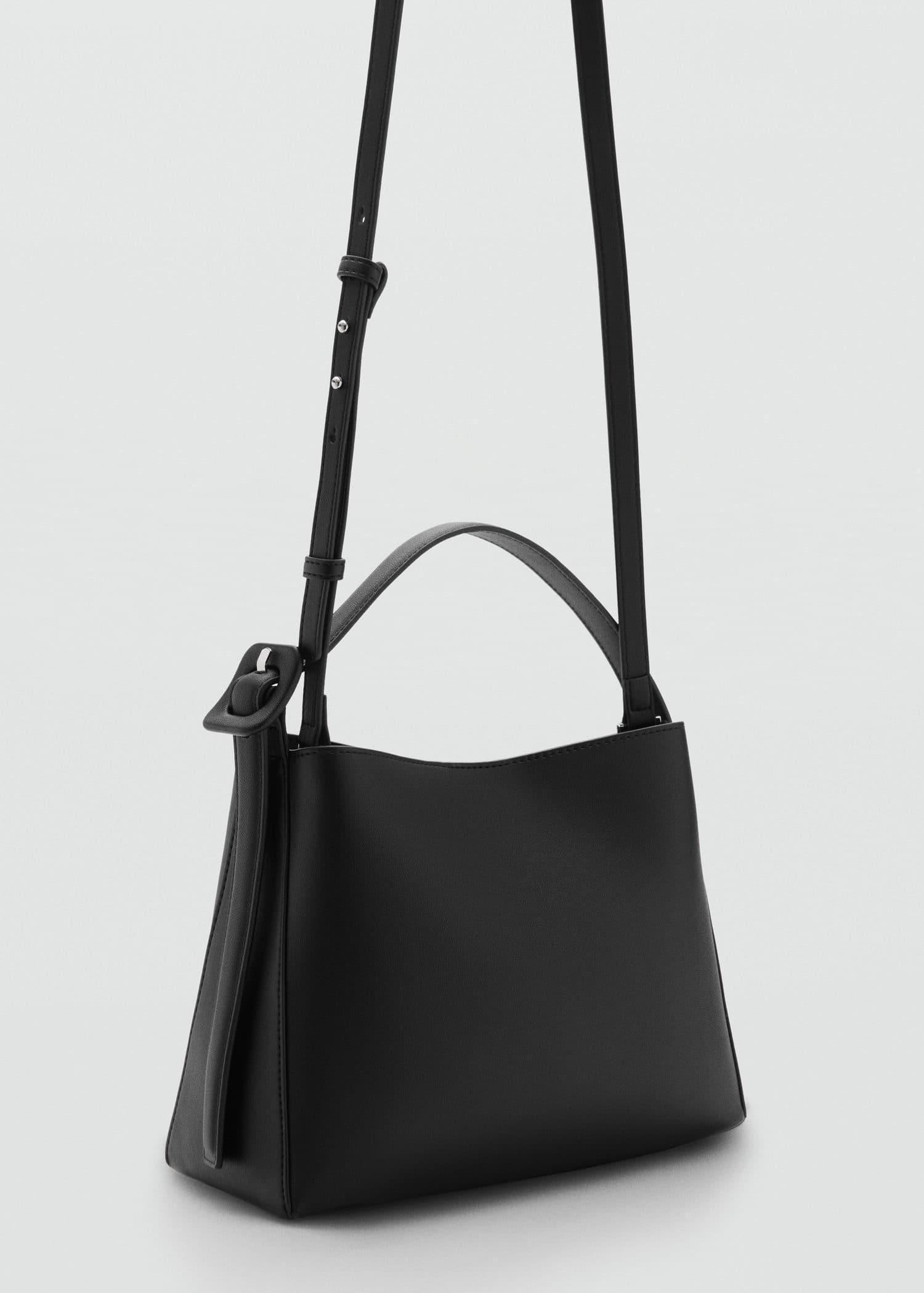 Black Buckled Shopper Bag, 0201_99, large image number 0