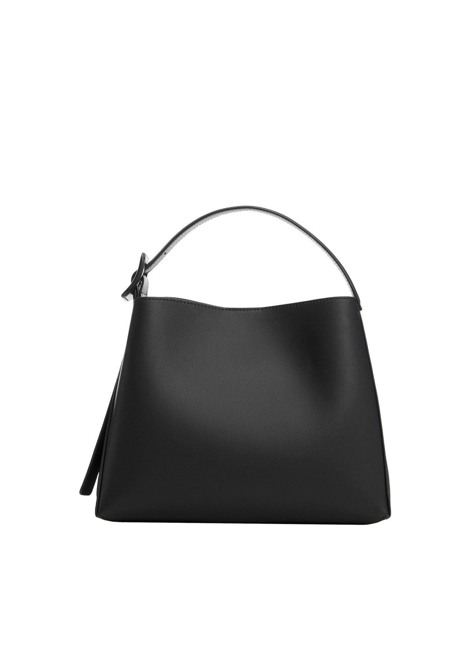 Black Buckled Shopper Bag, 0201_99, large image number 3