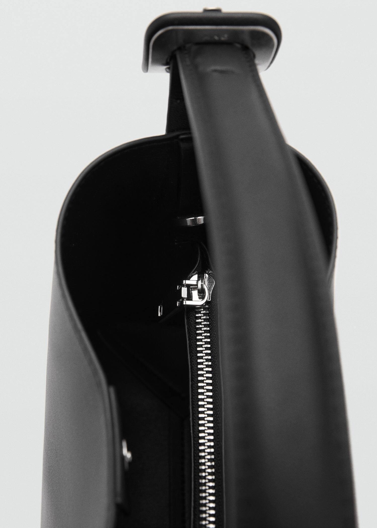 Black Buckled Shopper Bag, 0201_99, large image number 4